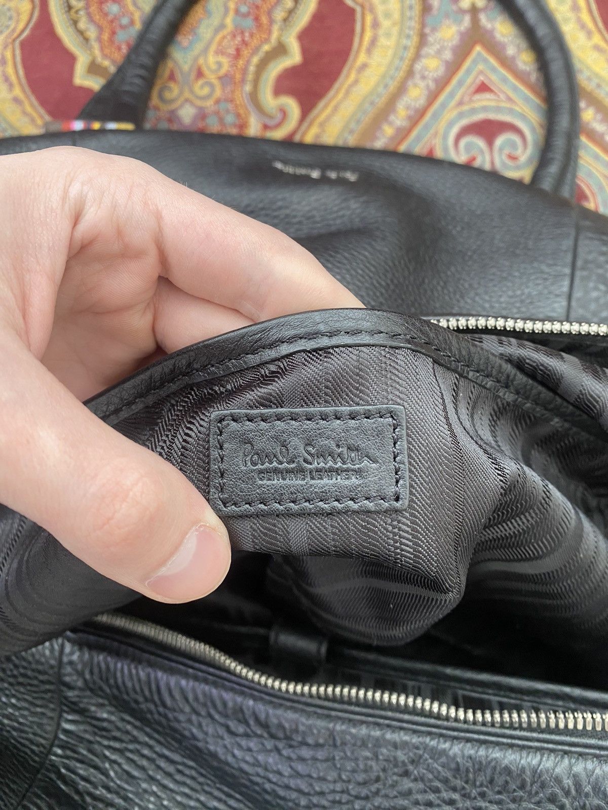 Paul Smith × Vintage Vintage Paul Smith Mainline Mens Black Cityweb Leather Bag Size ONE SIZE - 16 Thumbnail