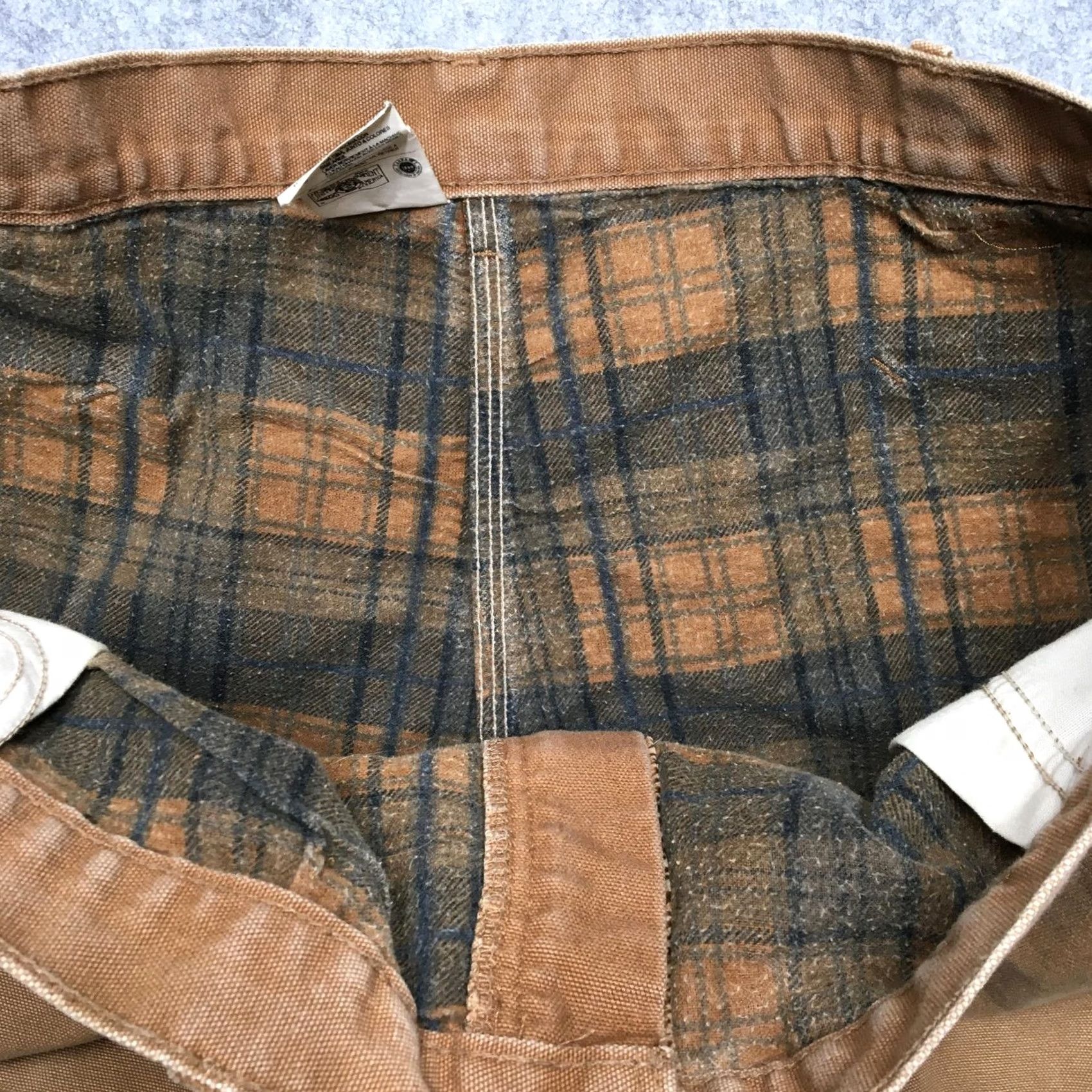 Carhartt VINTAGE Carhartt B111 Pants Mens 44x32 Brown Flannel Lined Carpenter USA Union Size US 44 / EU 60 - 7 Thumbnail