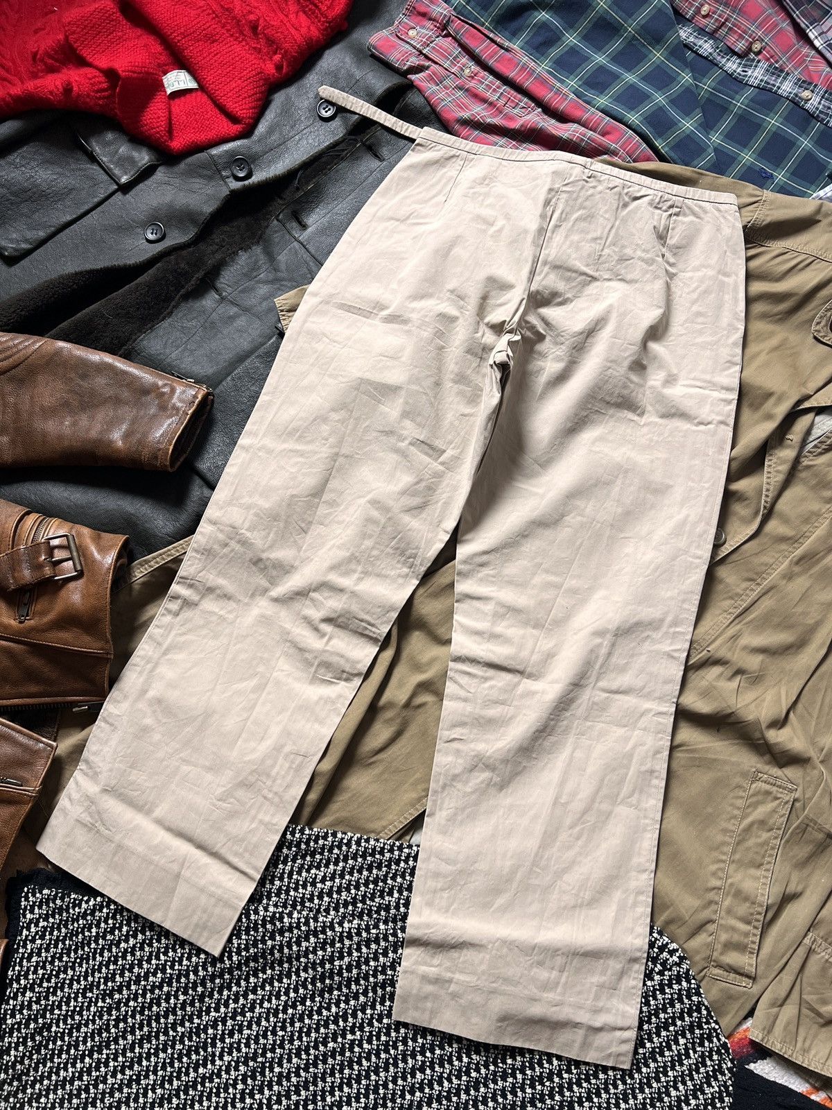 Hermes Vintage Hermes Wide-Leg Cotton Pants Trousers With Belt Size 27" / US 4 / IT 40 - 5 Thumbnail