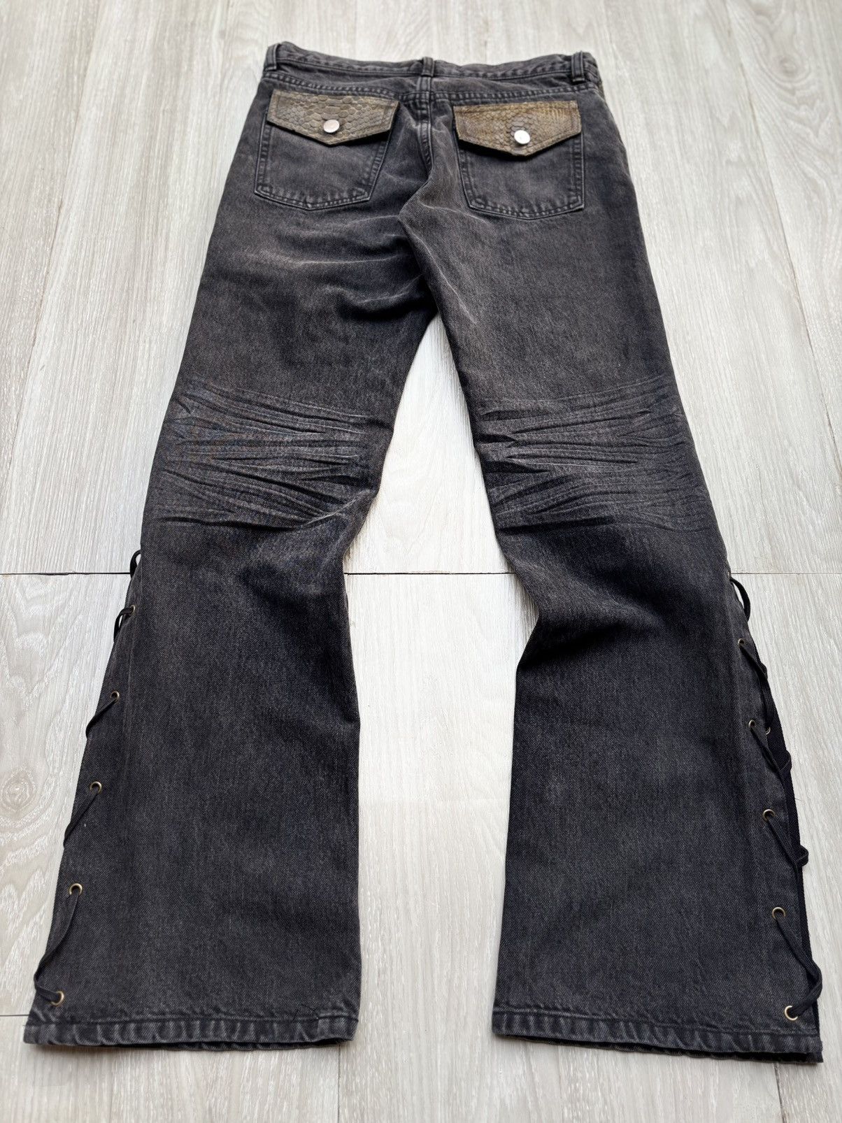 Japanese Brand NO ONE ELSE lace-up flare jeans Size US 28 / EU 44 - 6 Thumbnail