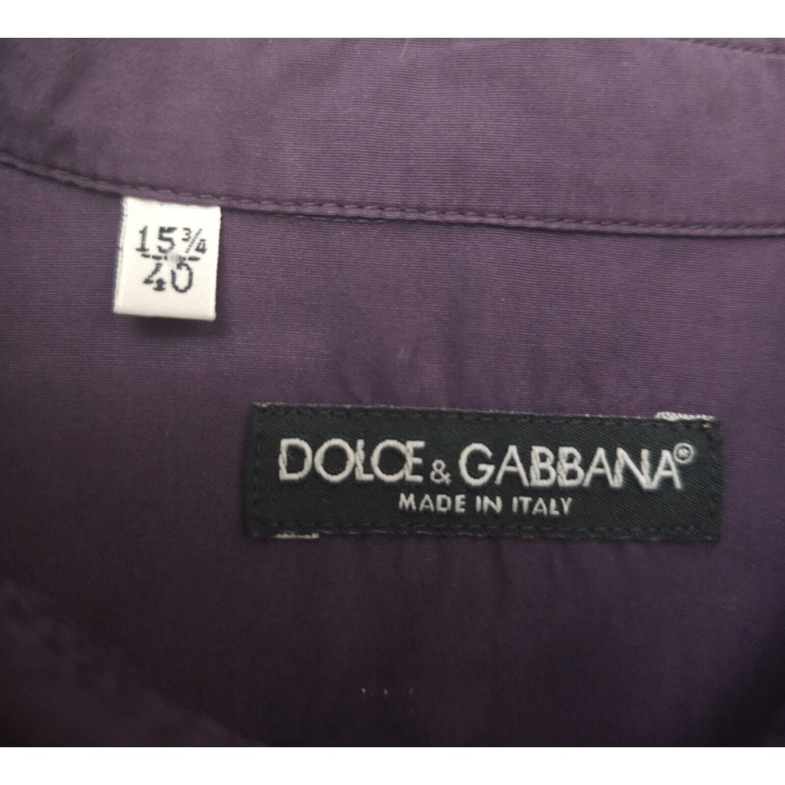 Dolce & Gabbana Dolce & Gabbana Men's Purple 100% Cotton Shirt Made in Italy Size US XXS / EU 40 - 7 Thumbnail