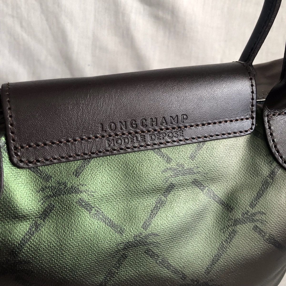 Longchamp Longchamp Le Pliage Metallic Green Limited Edition Handbag Size ONE SIZE - 5 Thumbnail