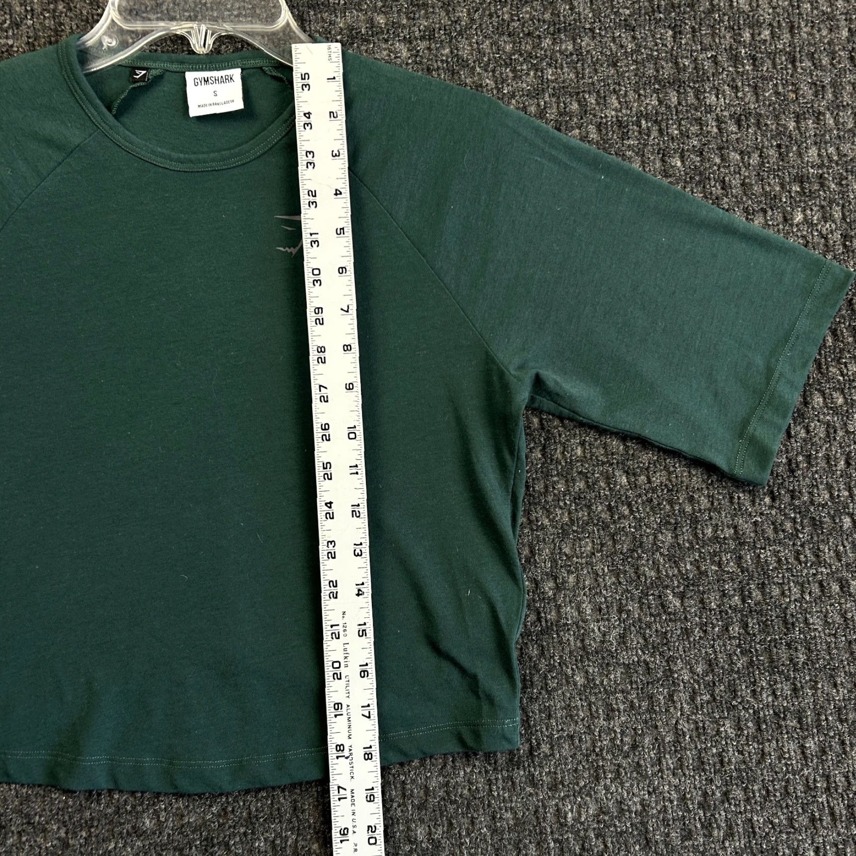 Gymshark GymShark Shirt Women S Green Raglan Cropped Short Sleeve Top Crew Neck T-Shirt Athletic Activewear 90s? Size S / US 4 / IT 40 - 6 Thumbnail