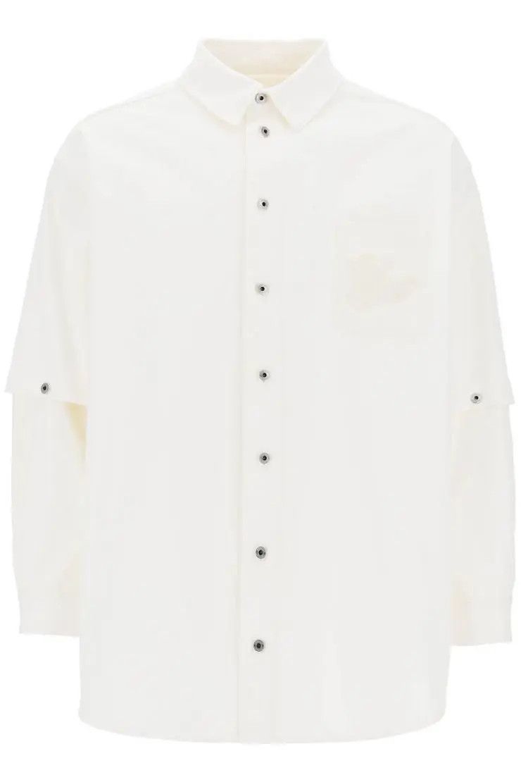 image of Off White O1S22I1N0324 Convertible Overshirt In White, Men's (Size Medium)