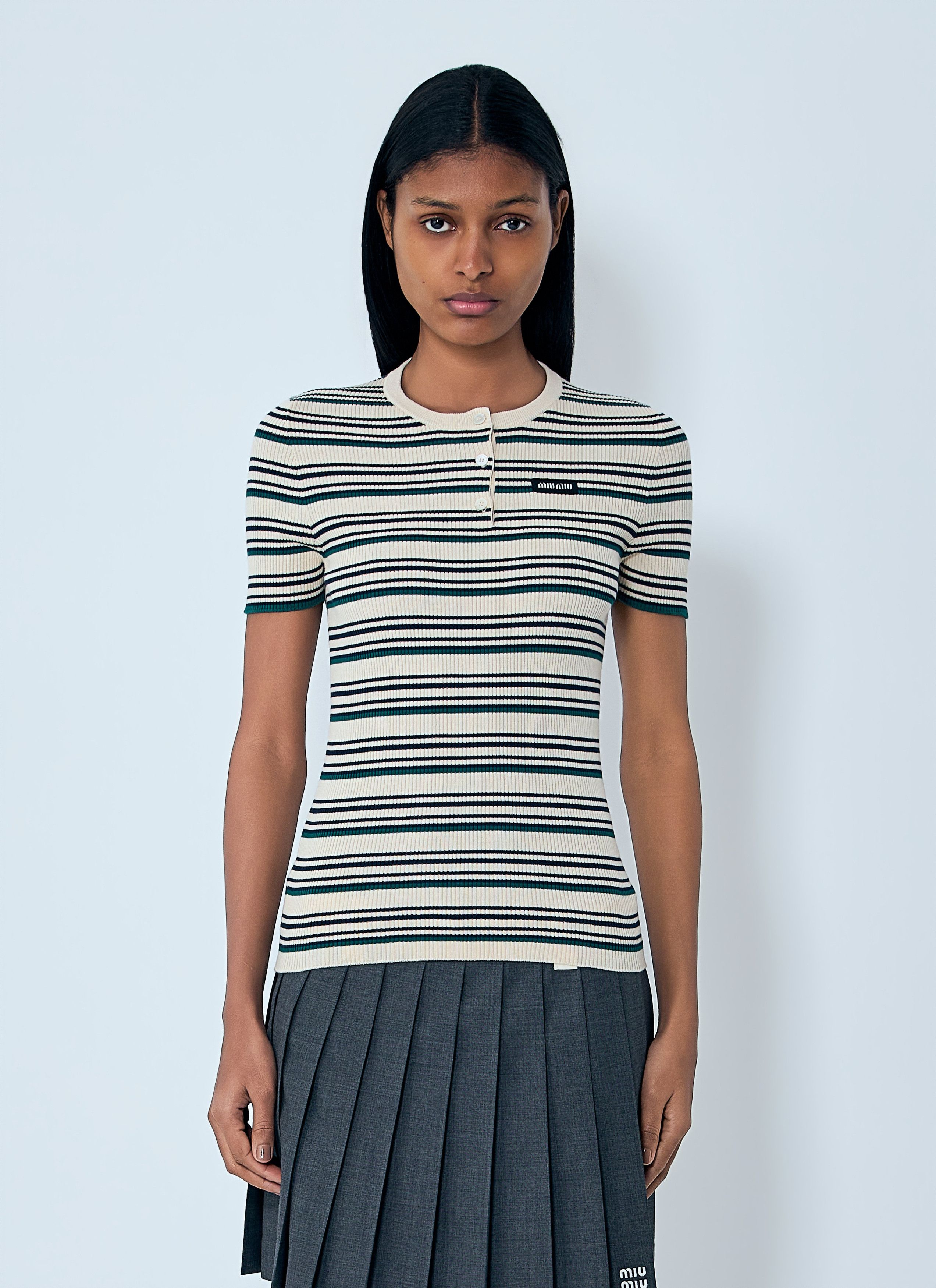 Miu Miu Stripes T-Shirt Size M / US 6-8 / IT 42-44 - 1 Thumbnail