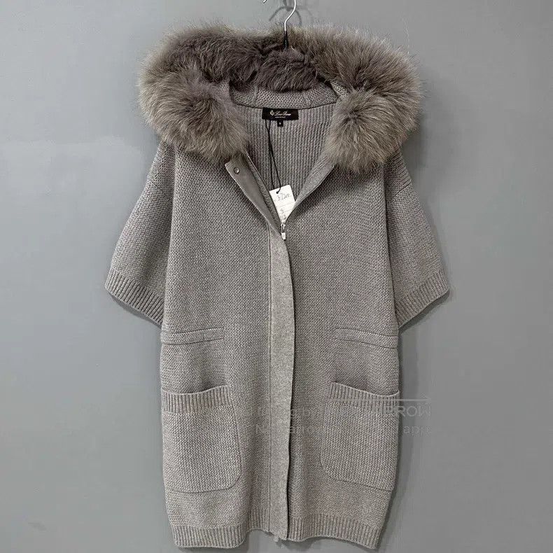 Loro Piana Loro Piana Fox Fur Collar Pure Cashmere Knit Jacket Size S / US 4 / IT 40 - 2 Thumbnail