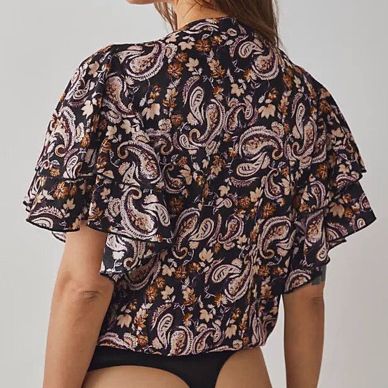 Free People NWT Free People Call Me Later Bodysuit Sz. XS [0-2] Paisley Size XS / US 0-2 / IT 36-38 - 5 Thumbnail