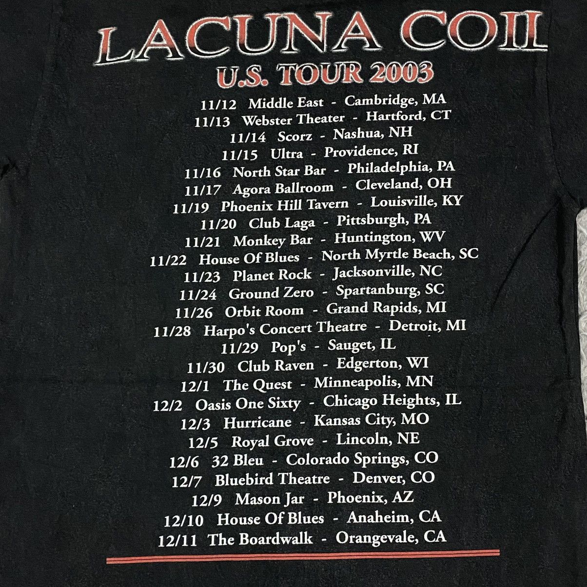 Band Tees × Vintage Vintage metal band lacuna coil US tour 2003 Century media Size US S / EU 44-46 / 1 - 7 Thumbnail