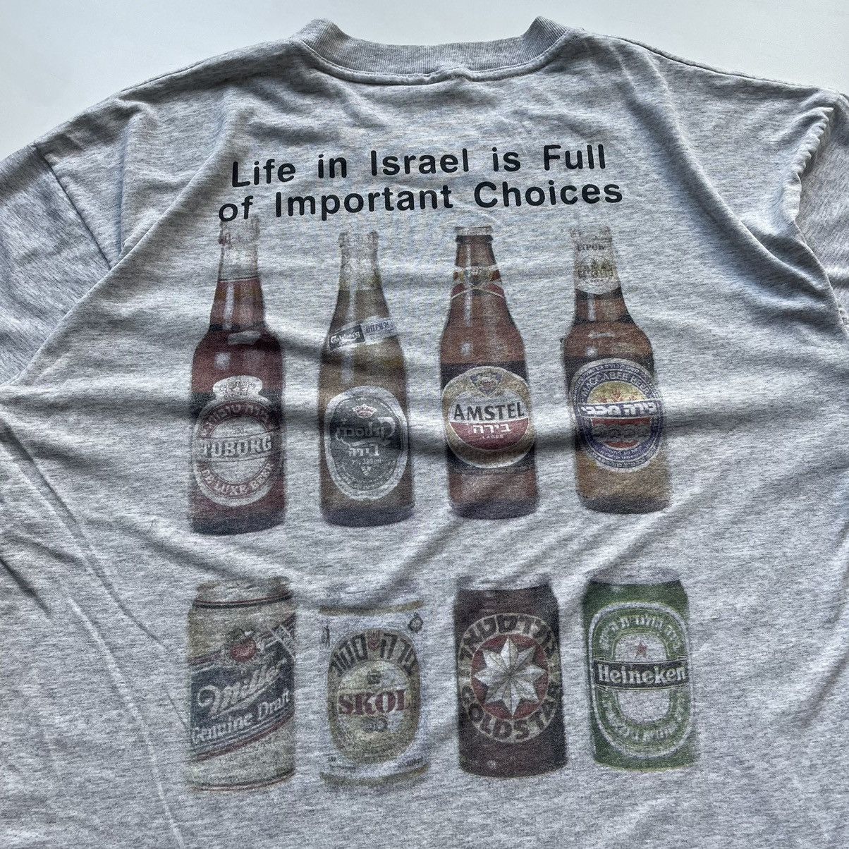 Vintage Vintage 90s Israel Beer Life Is Full Of Choices T Shirt XL Size US XL / EU 56 / 4 - 2 Thumbnail