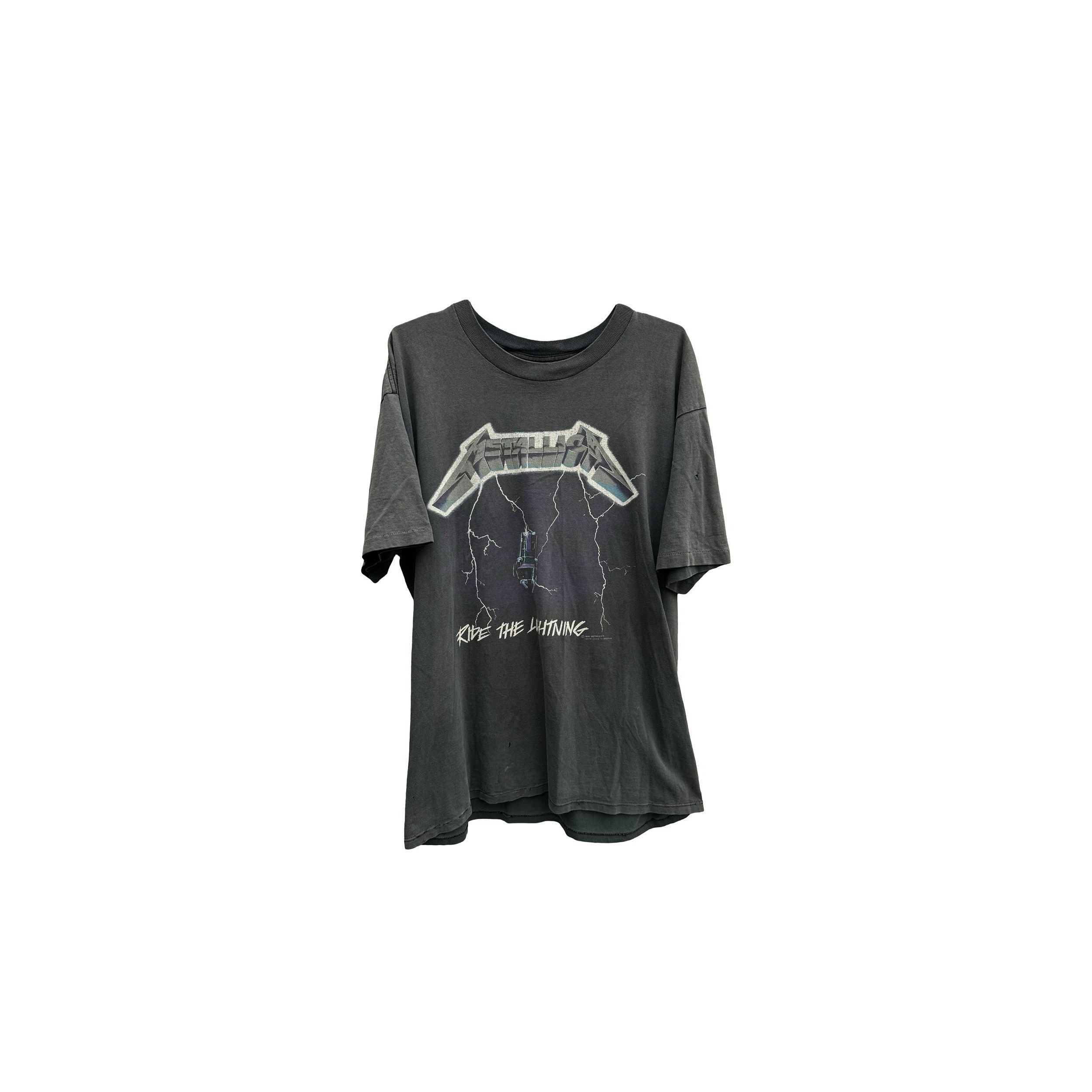 Vintage Metallica "Ride The Lightning" T-Shirt 1989 Size US XL / EU 56 / 4 - 3 Thumbnail
