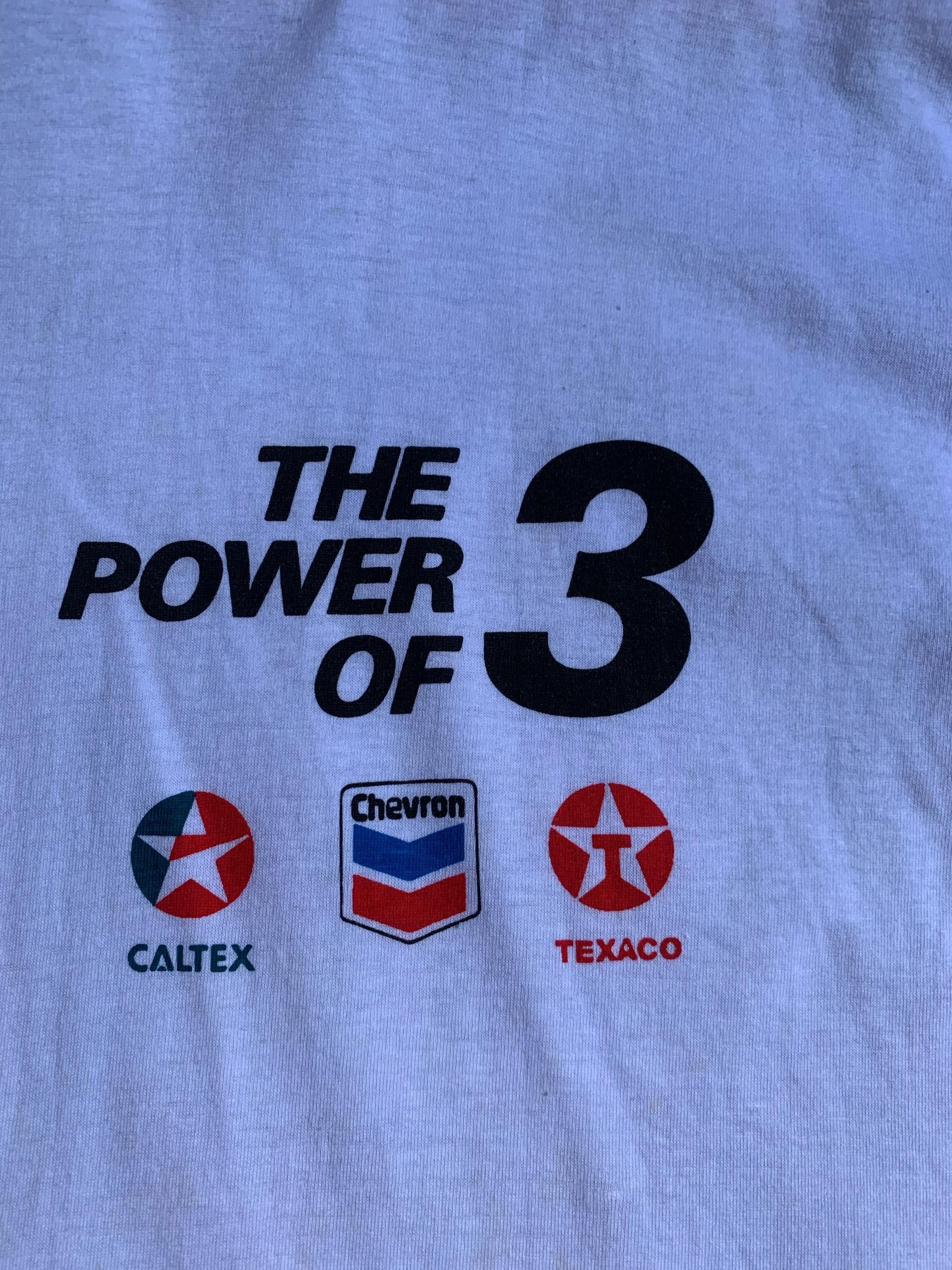 Vintage single stich Vintage The Power Of 3 Caltex Chevron Texaco Size US M / EU 48-50 / 2 - 1 Thumbnail