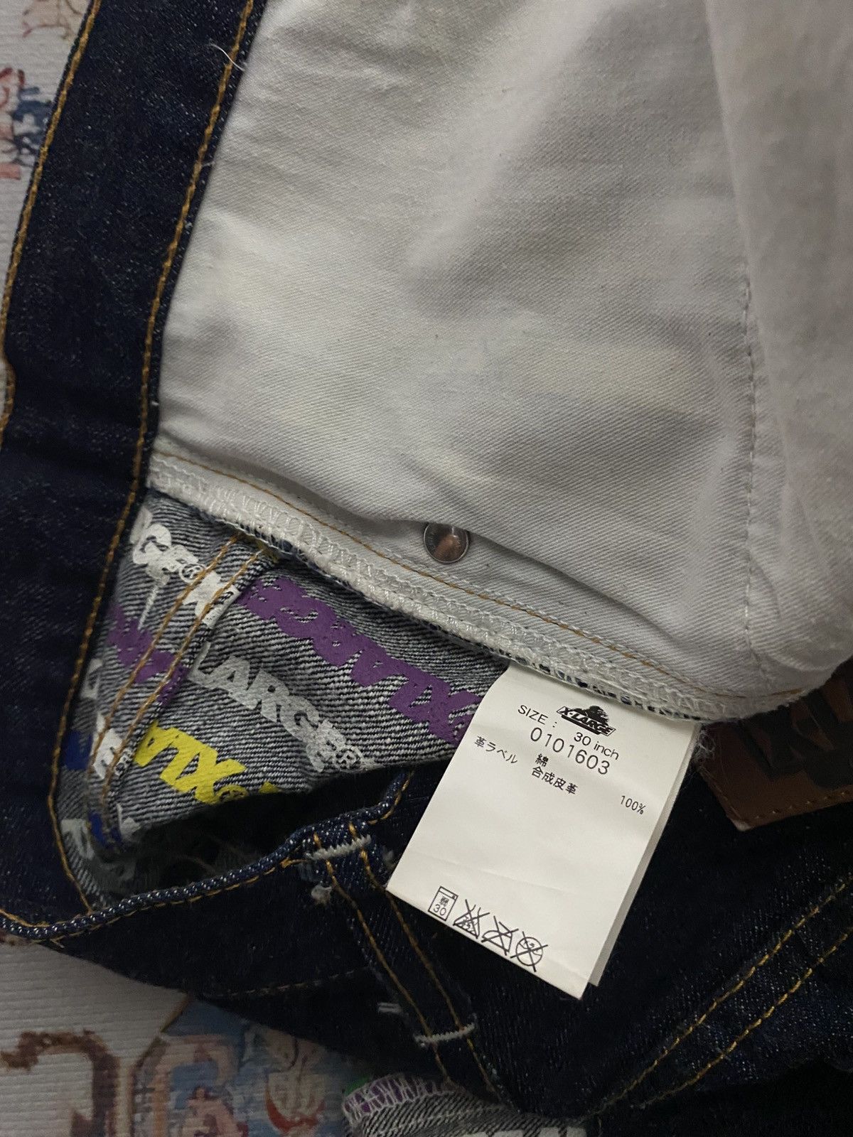 X-LARGE Xlarge Graphic Overprint Multicolor Denim Size US 30 / EU 46 - 6 Thumbnail