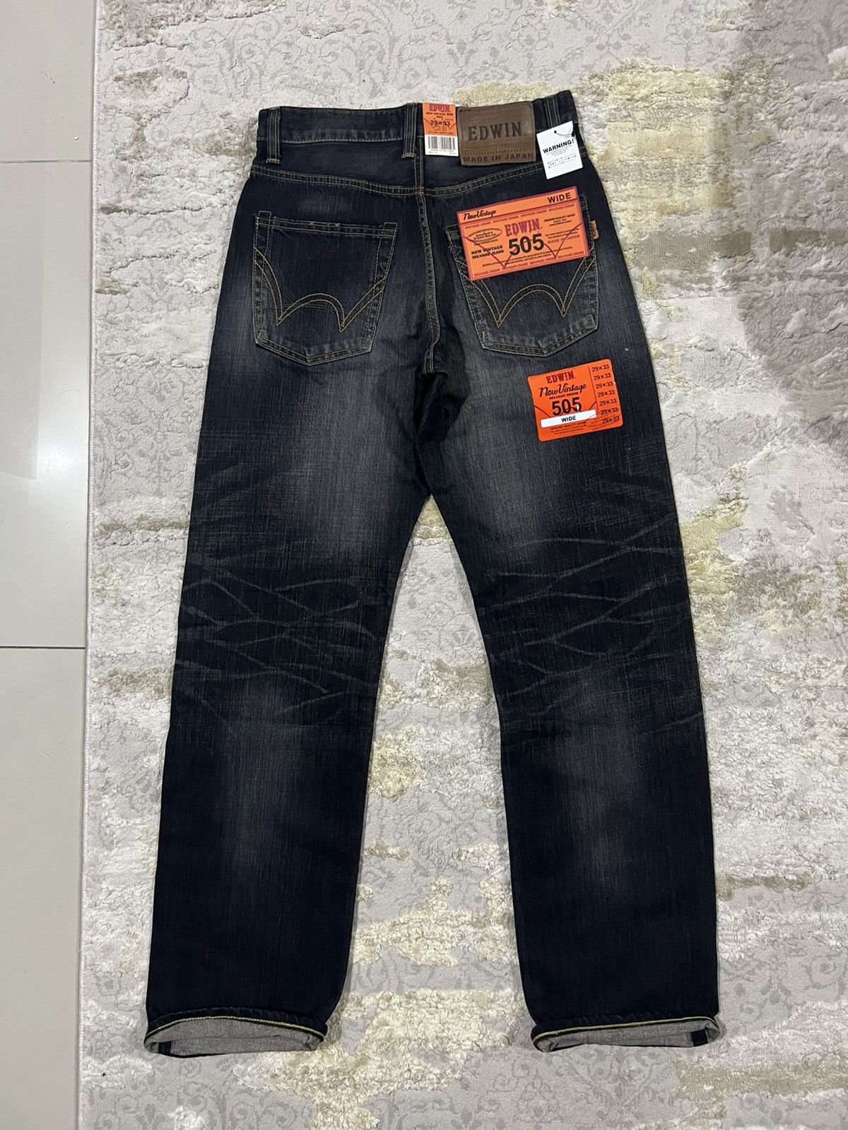 NWT Edwin 505 Japan Made Faded Wash Selvedge Denim Jeans