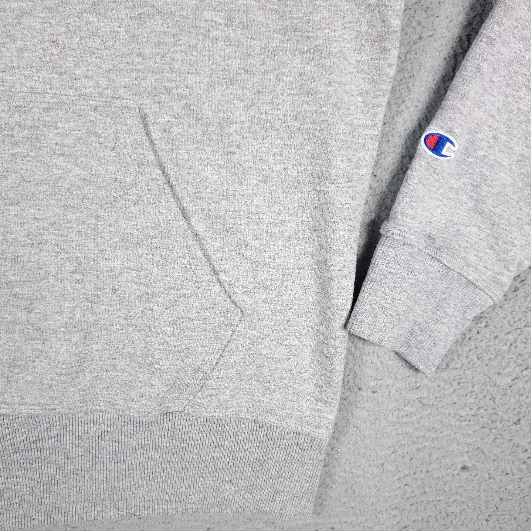 Champion Champion Hoodie Gray Lace Tie Pullover Casual Sweatshirt Adult L Mens Regular Solid Cotton Polyester Fleece Size US L / EU 52-54 / 3 - 5 Thumbnail