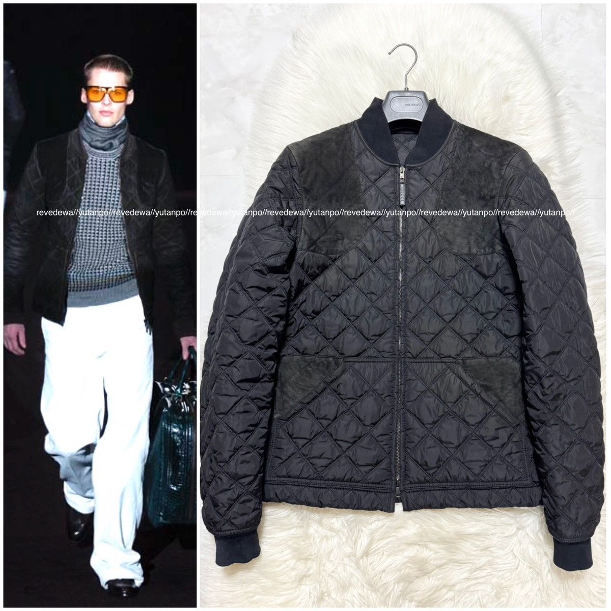 Gucci Gucci Runway Model Suede and Leather Quilted Nylon Jacket Size US M / EU 48-50 / 2 - 1 Thumbnail