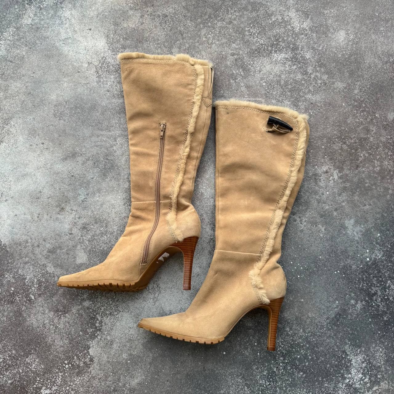 Hysteric Glamour Nine West Y2K Faux Fur Details Suede Leather Heels Boots Size US 9 / IT 39 - 2 Thumbnail