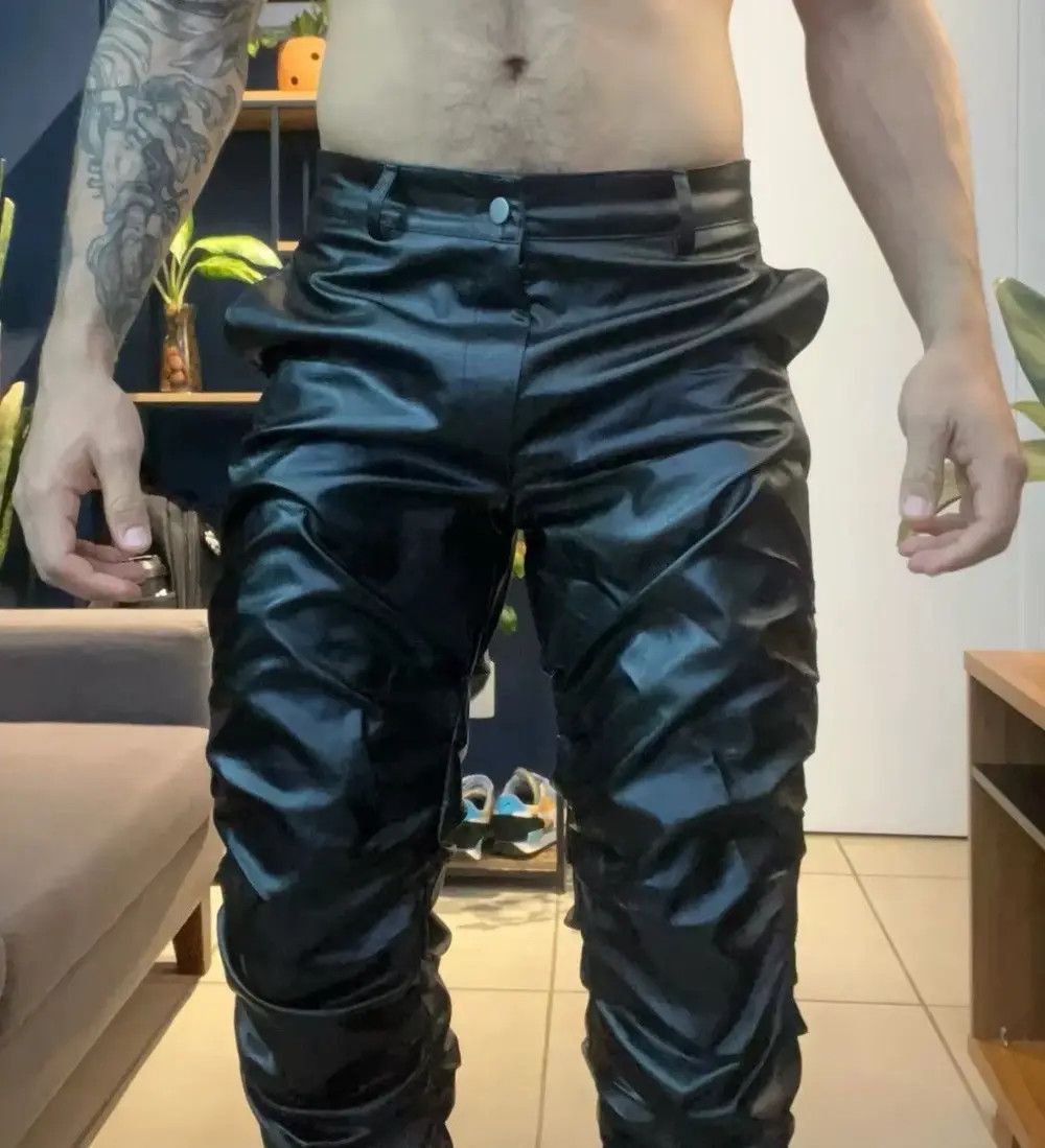 Leather PU Leather Ruched Casual Pant Size US 34 / EU 50 - 6 Thumbnail
