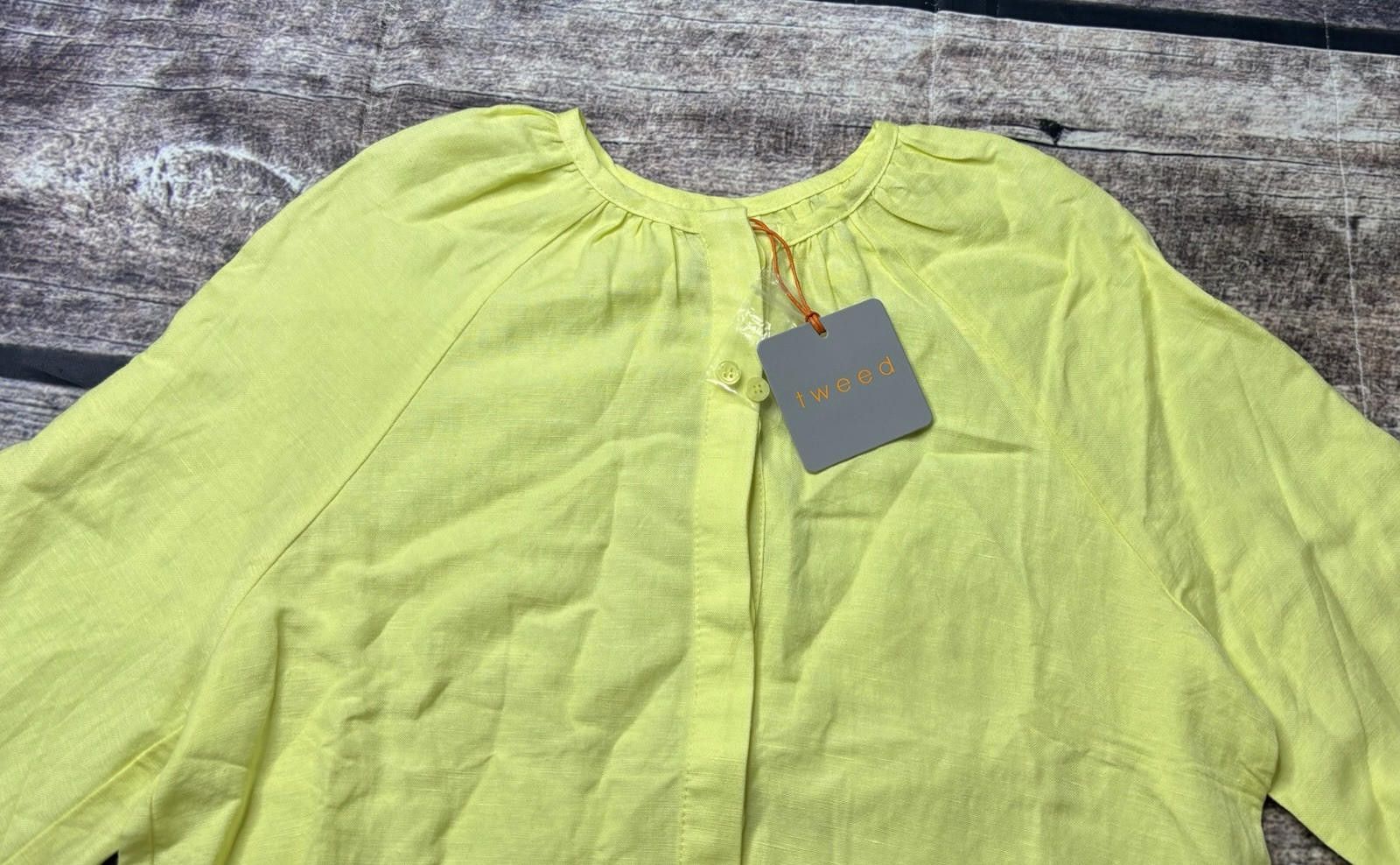 Harris Tweed Tweeds Top Women's Small Linen Drawstring Blouse Balloon Size S / US 4 / IT 40 - 4 Thumbnail
