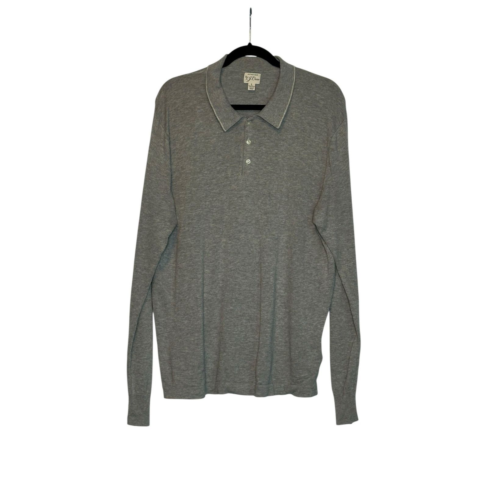 Banana Republic Banana Republic gray long sleeves polo shirt size Large Size US L / EU 52-54 / 3 - 5 Thumbnail
