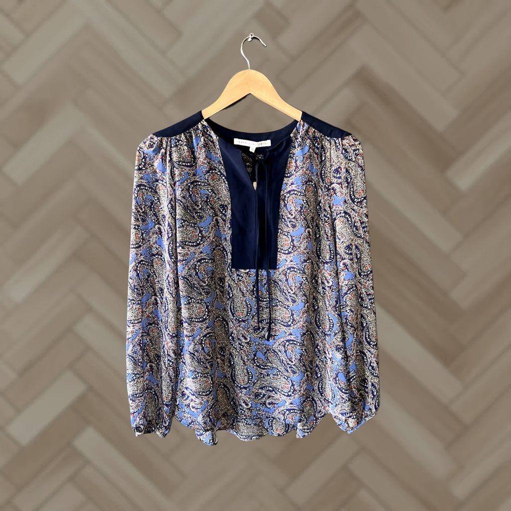 Vintage Days Like This Womens Blue Paisley Long Sleeve Blouse L NWT Size L / US 10 / IT 46 - 1 Thumbnail