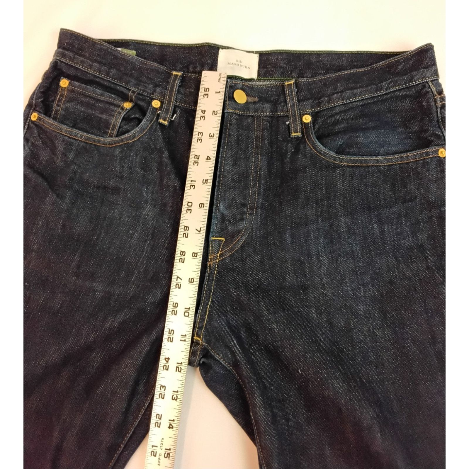 Sid Mashburn Sid Mashburn Men's Jeans Size 35x32 Dark Wash Button Fly USA Size US 35 - 9 Thumbnail