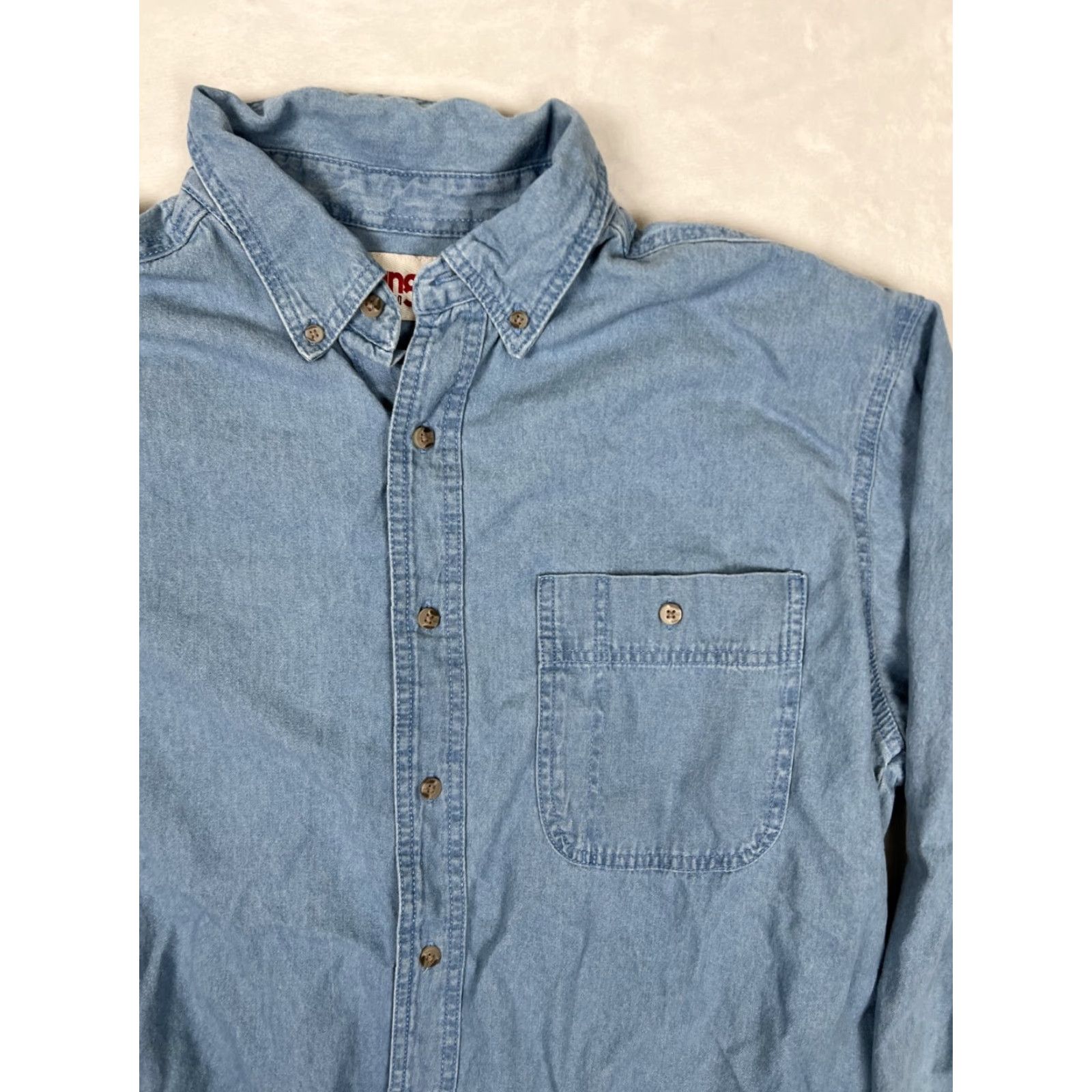 Wrangler VINTAGE Wrangler Rugged Wear Shirt Denim Blue Western Button Front XL Mens Regular Cotton Spandex Pocket Western Theme 90s? Size US XL / EU 56 / 4 - 2 Thumbnail