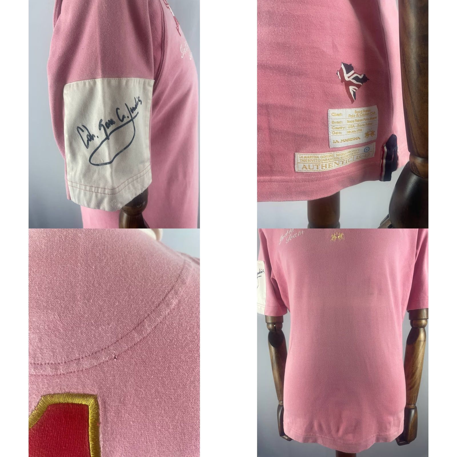 La Martina La Martina Polo Shirt Mens Size L Pink Cotton Embroidered Collared Short Sleeve Size US L / EU 52-54 / 3 - 9 Thumbnail