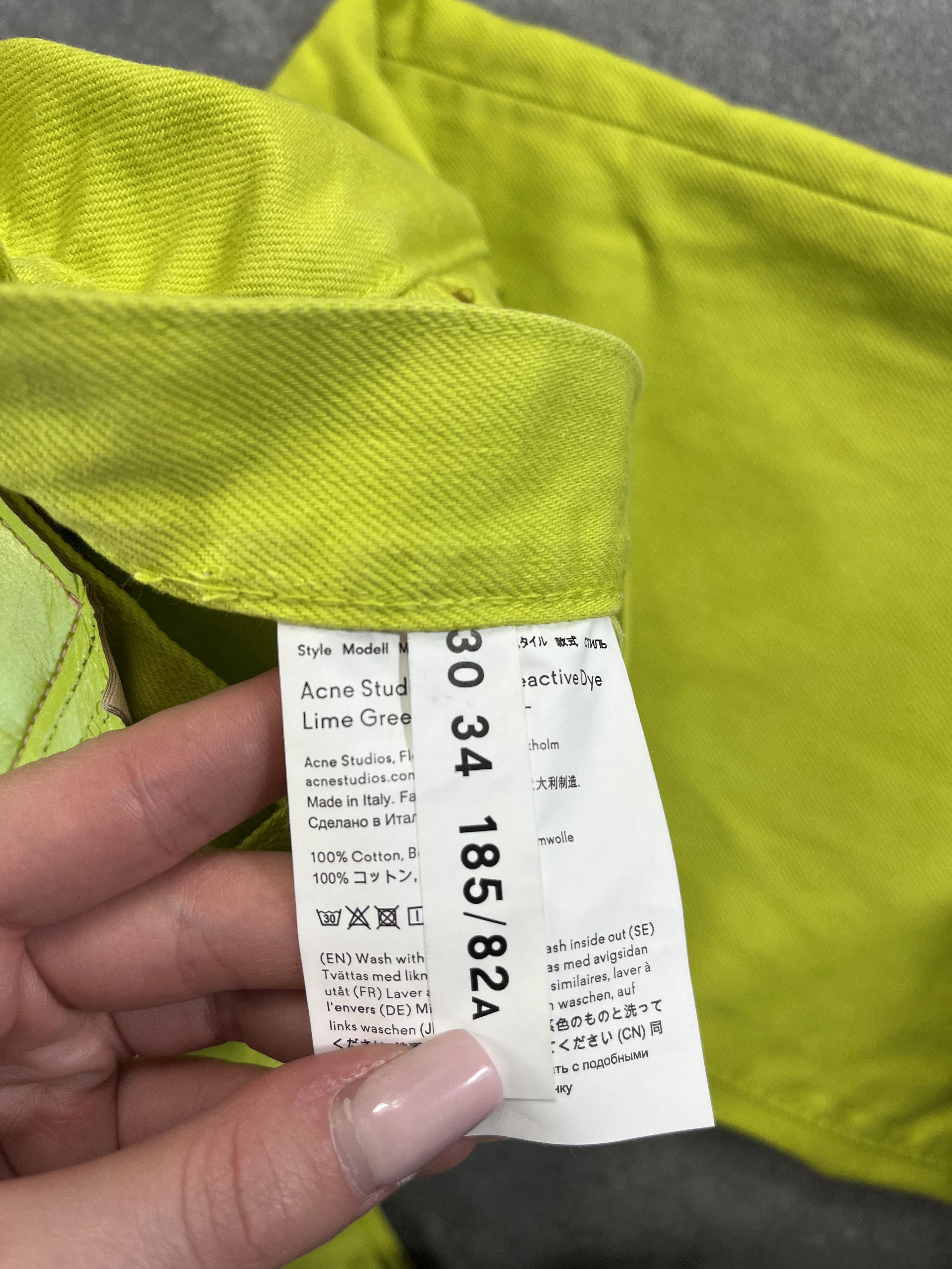 Acne Studios Rare Acne Studios 1996 Reactive Dye Lime Green Pants Jeans Size US 30 / EU 46 - 9 Thumbnail