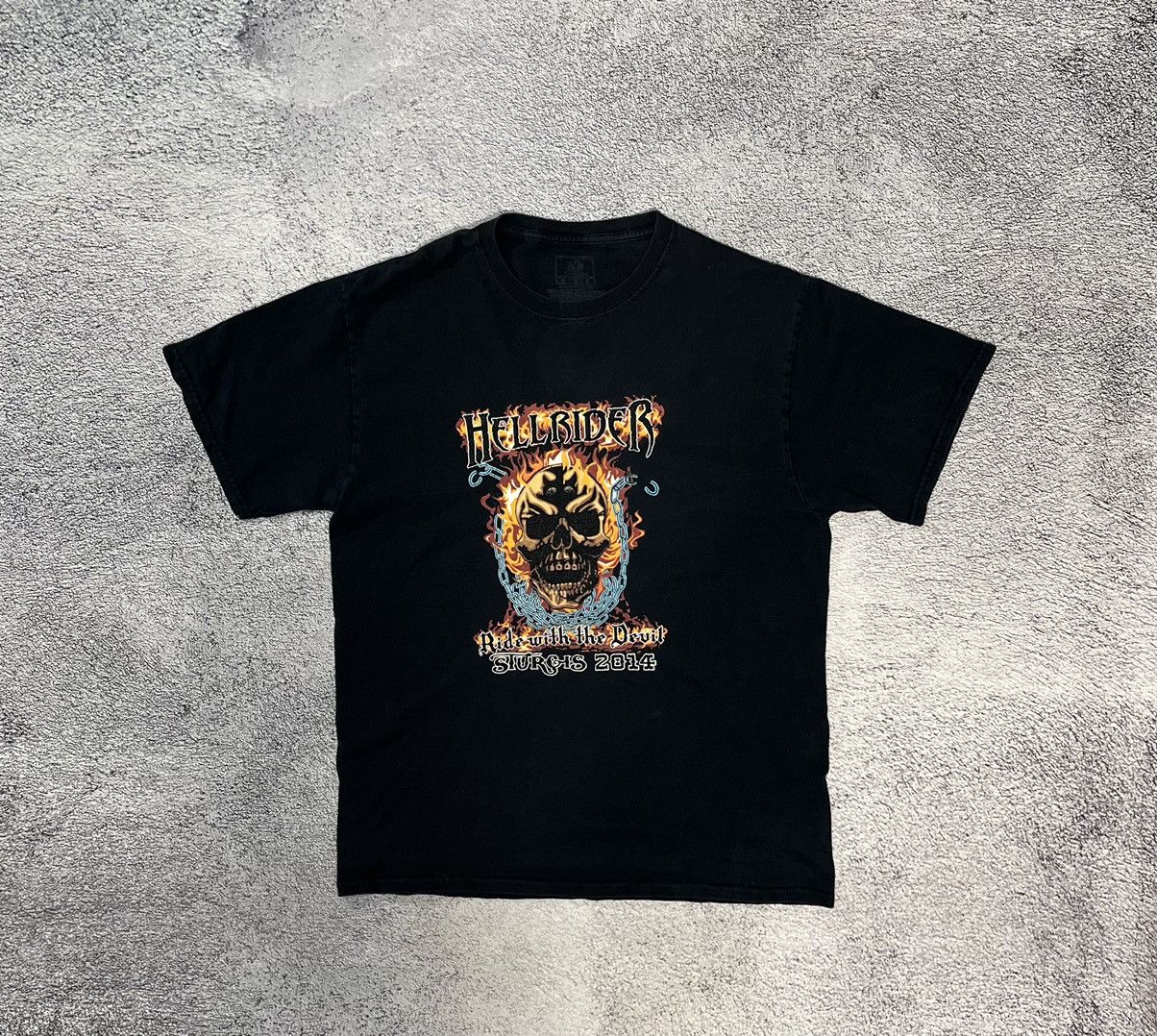 Vintage Fruit Of The Loom Mens T- Shirt Hellrider Vintage 2014 Size US M / EU 48-50 / 2 - 1 Thumbnail