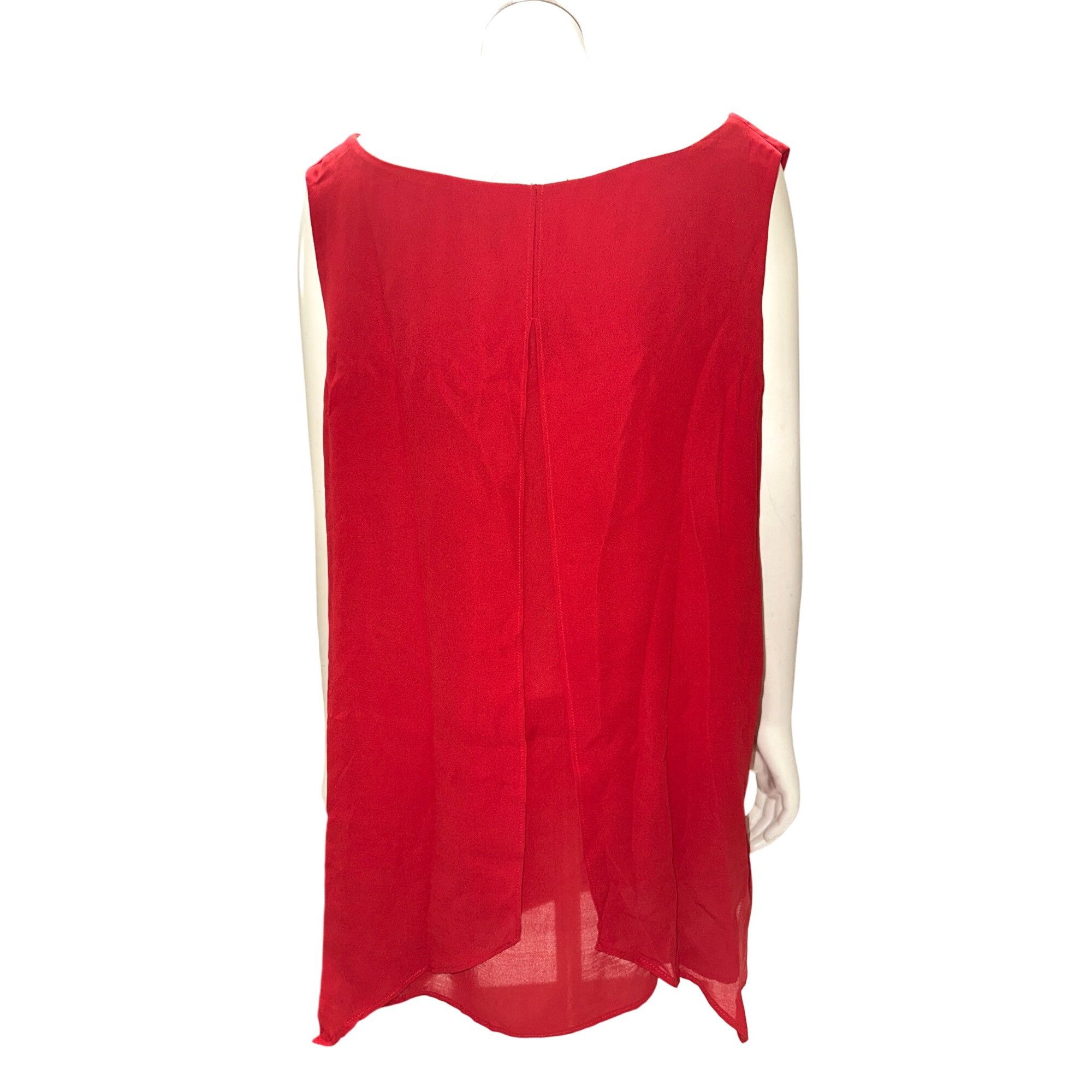 Ann Taylor Ann Taylor XL Red Chic Sleeveless Layered Tank Top V Neck Sh Size XL / US 12-14 / IT 48-50 - 5 Thumbnail