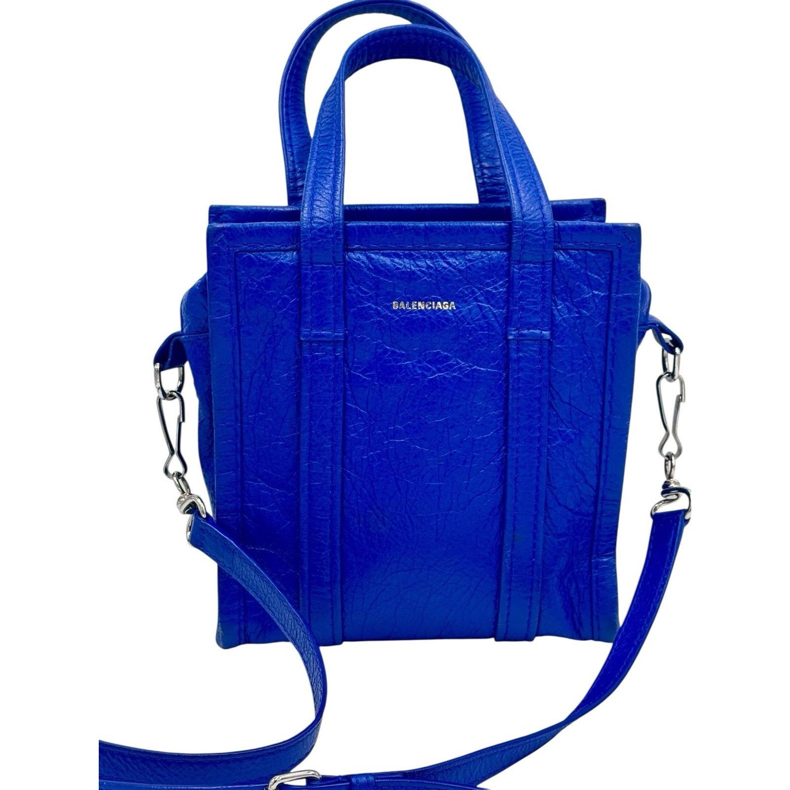 Balenciaga Bazar Shoulder Handbag Goatskin Blue Size Mini Authentic Size ONE SIZE - 1 Thumbnail