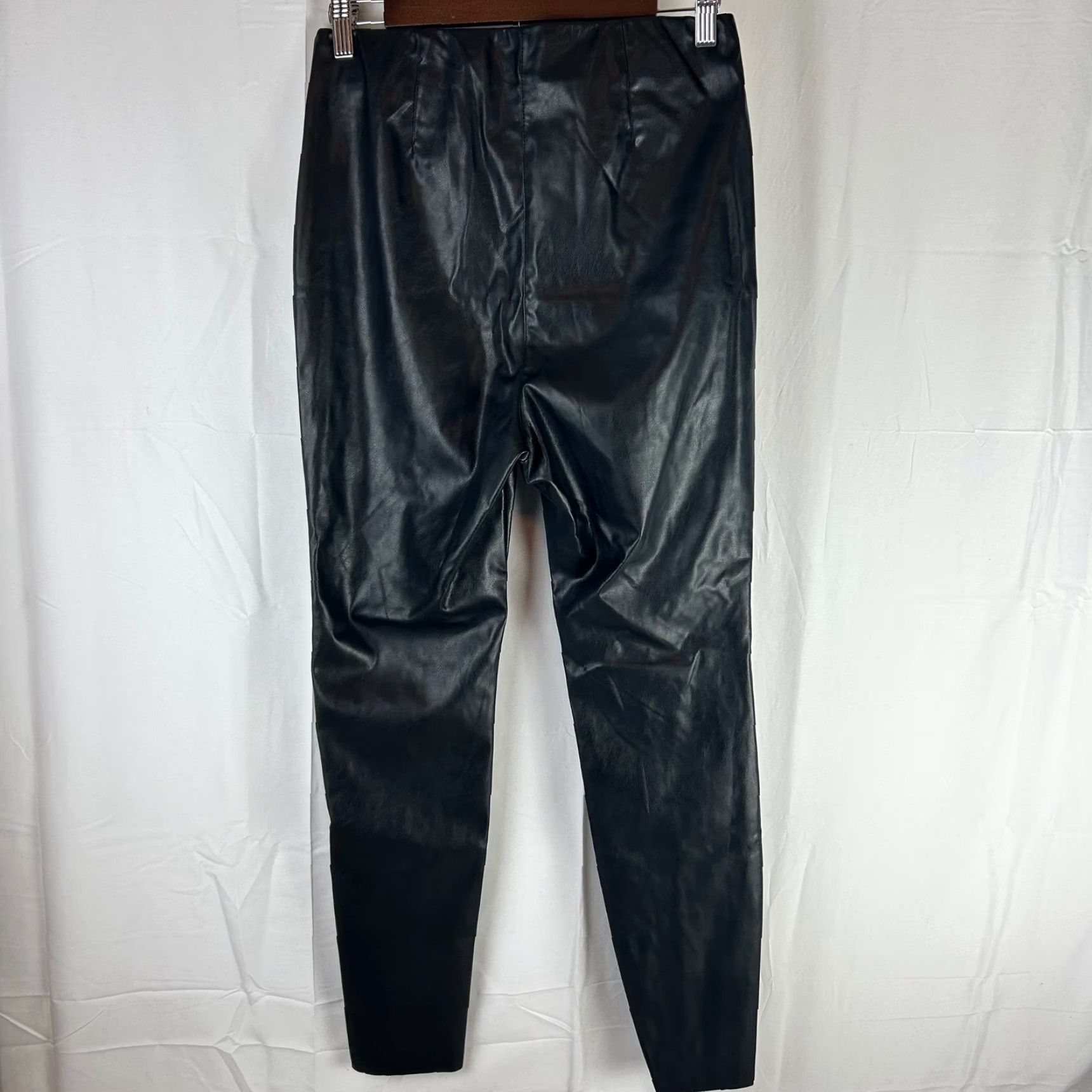 H&M H&M Faux Leather High Waisted Leggings Black Pants Women's Size 10 Size 32" / US 10 / IT 46 - 6 Thumbnail