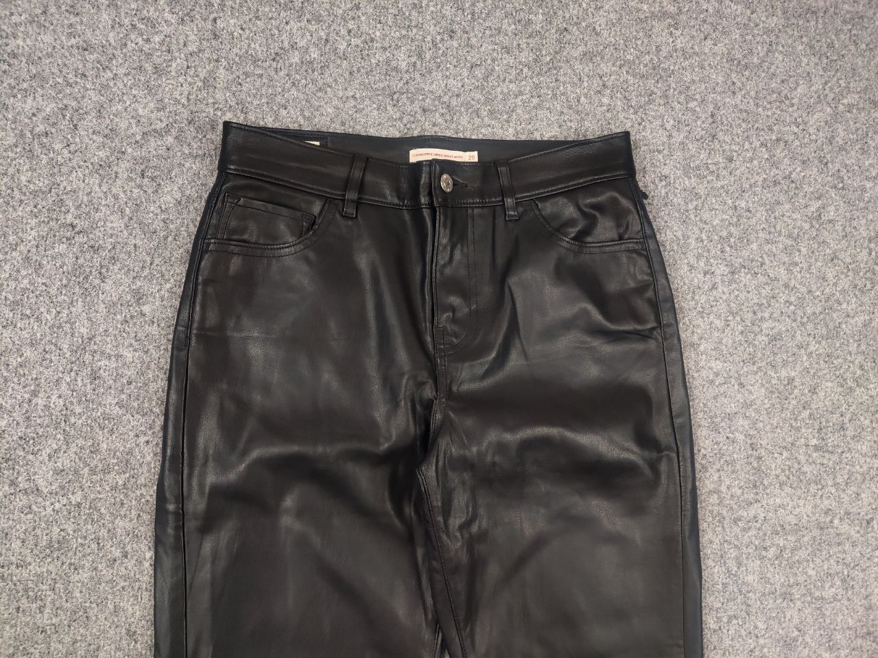 Levi's Vintage Levi's 720 Black Faux Leather high rise skinny Pants Size 29" - 8 Thumbnail