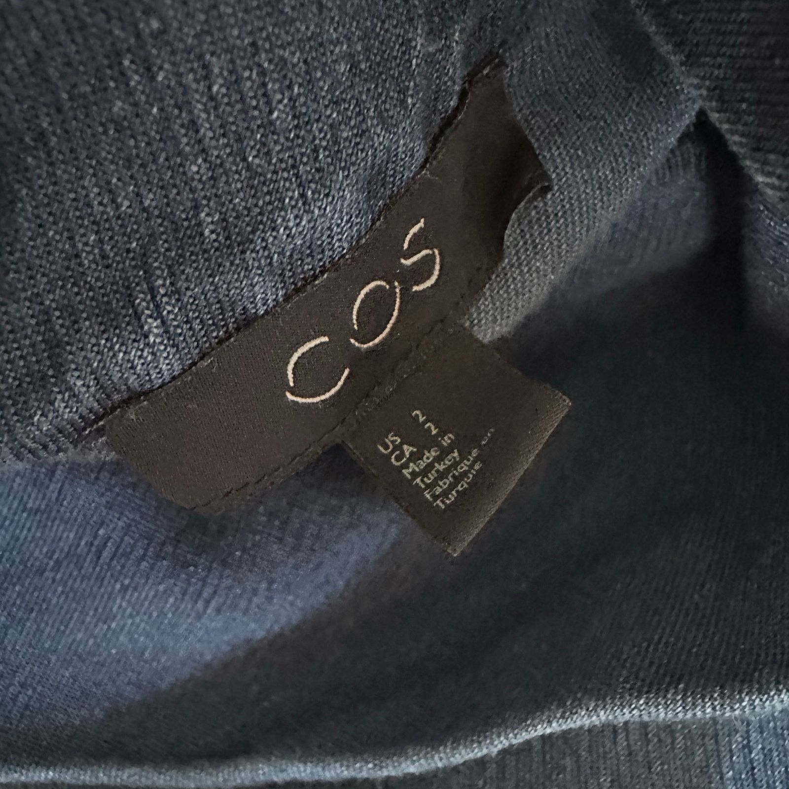 Cos COS Navy Denim Funnel Neck Shift Dress Size 2 Size XS / US 0-2 / IT 36-38 - 4 Thumbnail