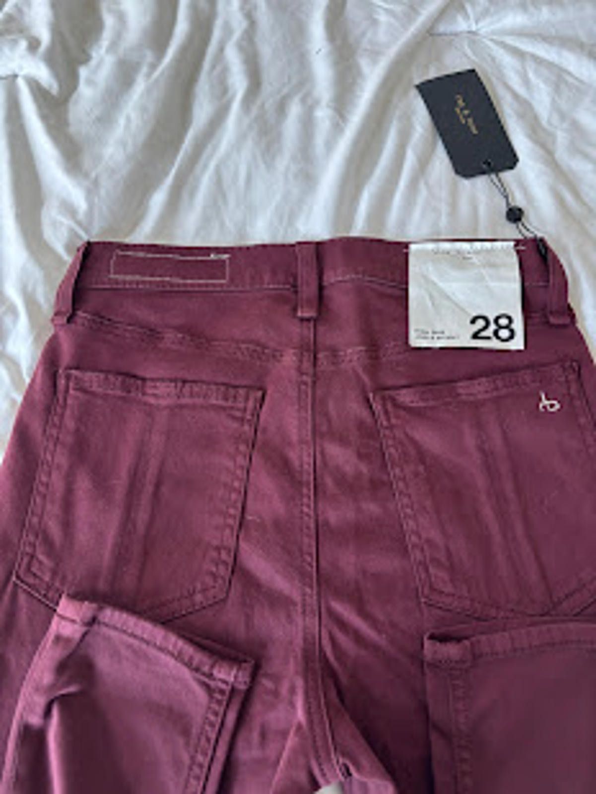 Rag & Bone rag & bone High Rise Skinny Ankle Burgandy Size 28 NWT Size 28" / US 6 / IT 42 - 5 Thumbnail
