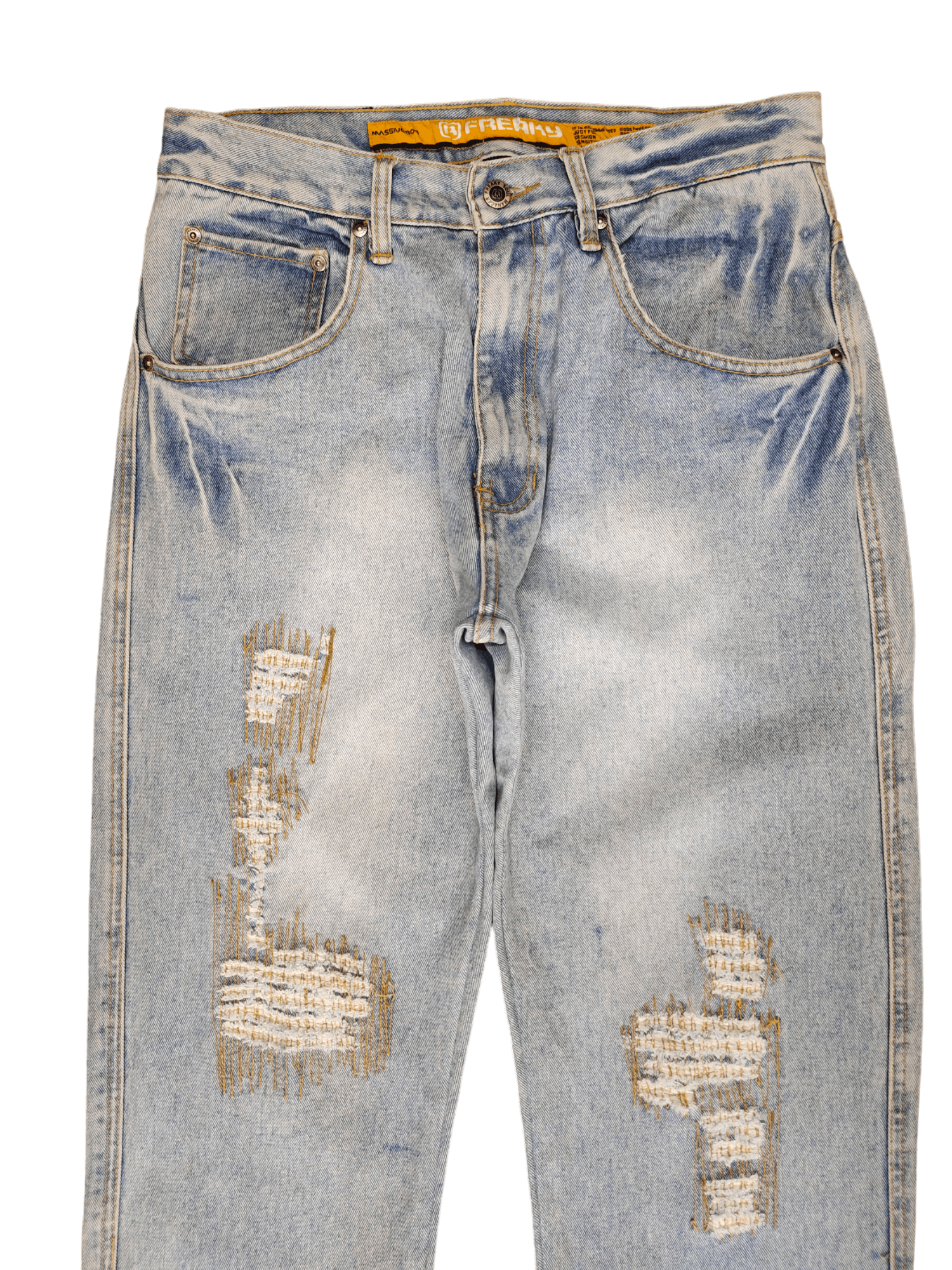 Vintage Baggy Jeans Freaky Massive 808 Distressed Denim Y2k Size US 32 / EU 48 - 2 Thumbnail
