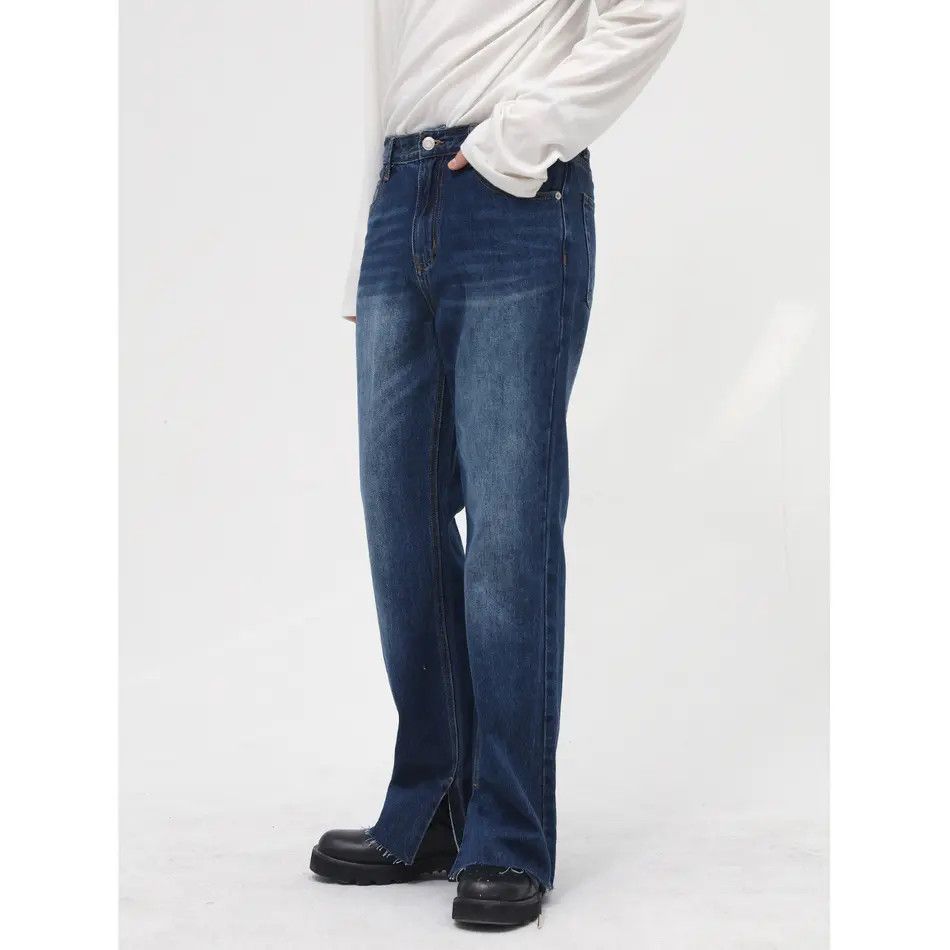 Japanese Brand Retro loose slit straight leg jeans Size US 32 / EU 48 - 3 Thumbnail