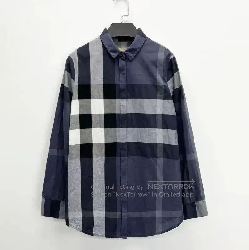 Burberry Burberry Blue Cotton Blend Check Embroidered Shirt. Size XXS / US 00 / IT 34 - 1 Thumbnail