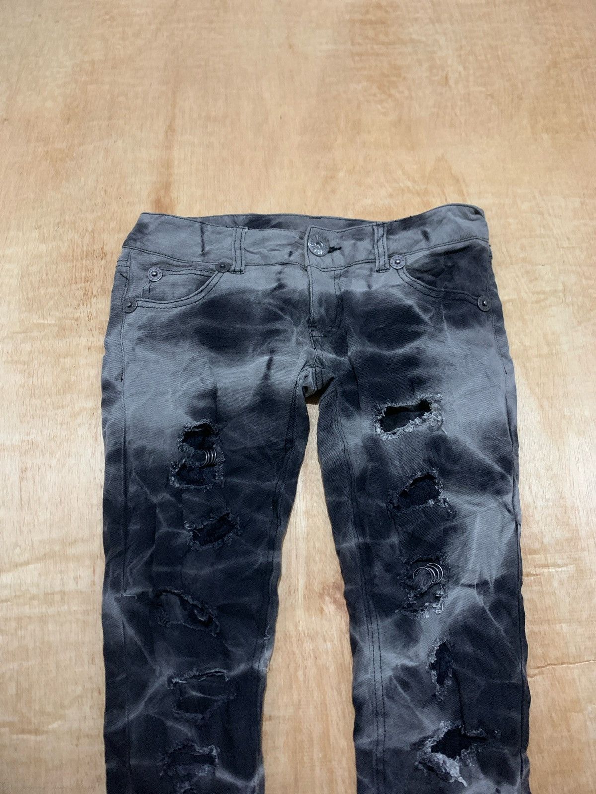 If Six Was Nine × Japanese Brand × KMRii Distressed Denim Ifsixwasnine Lgb Punk style Size US 31 - 3 Thumbnail