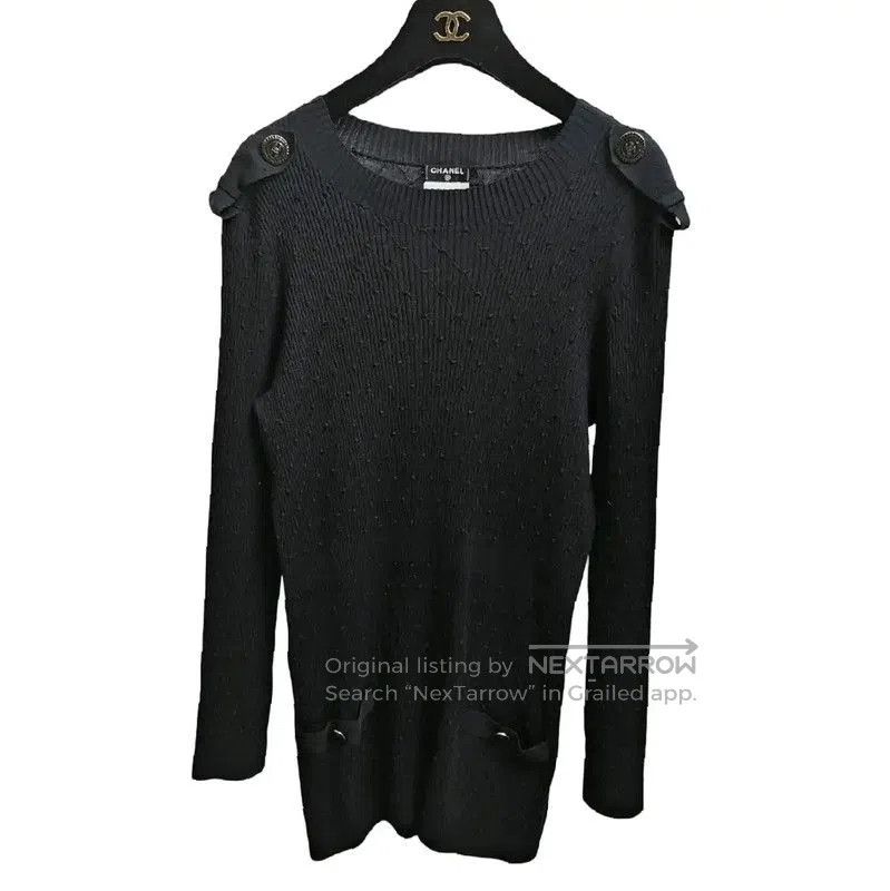Chanel Chanel Black Cotton Long Sleeve Pullover Sweater . Size S / US 4 / IT 40 - 1 Thumbnail