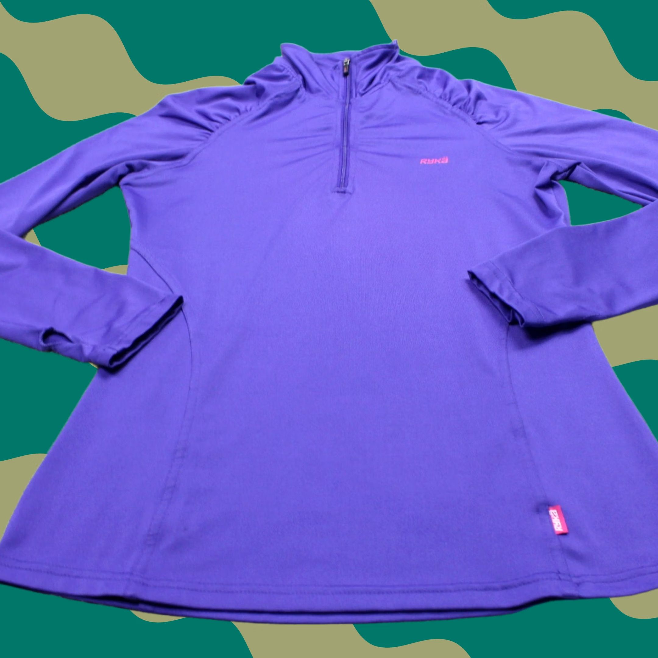 Vintage Ryka Sweatshirt Womens Small Purple 1/4 Zip Polyester Stretch L/S Pullover Size S / US 4 / IT 40 - 1 Thumbnail