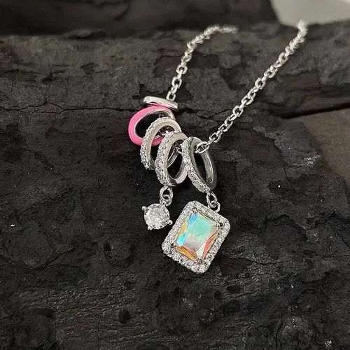 Jewelry Multiple Circle Coloured Pendant Necklace Size ONE SIZE - 3 Thumbnail