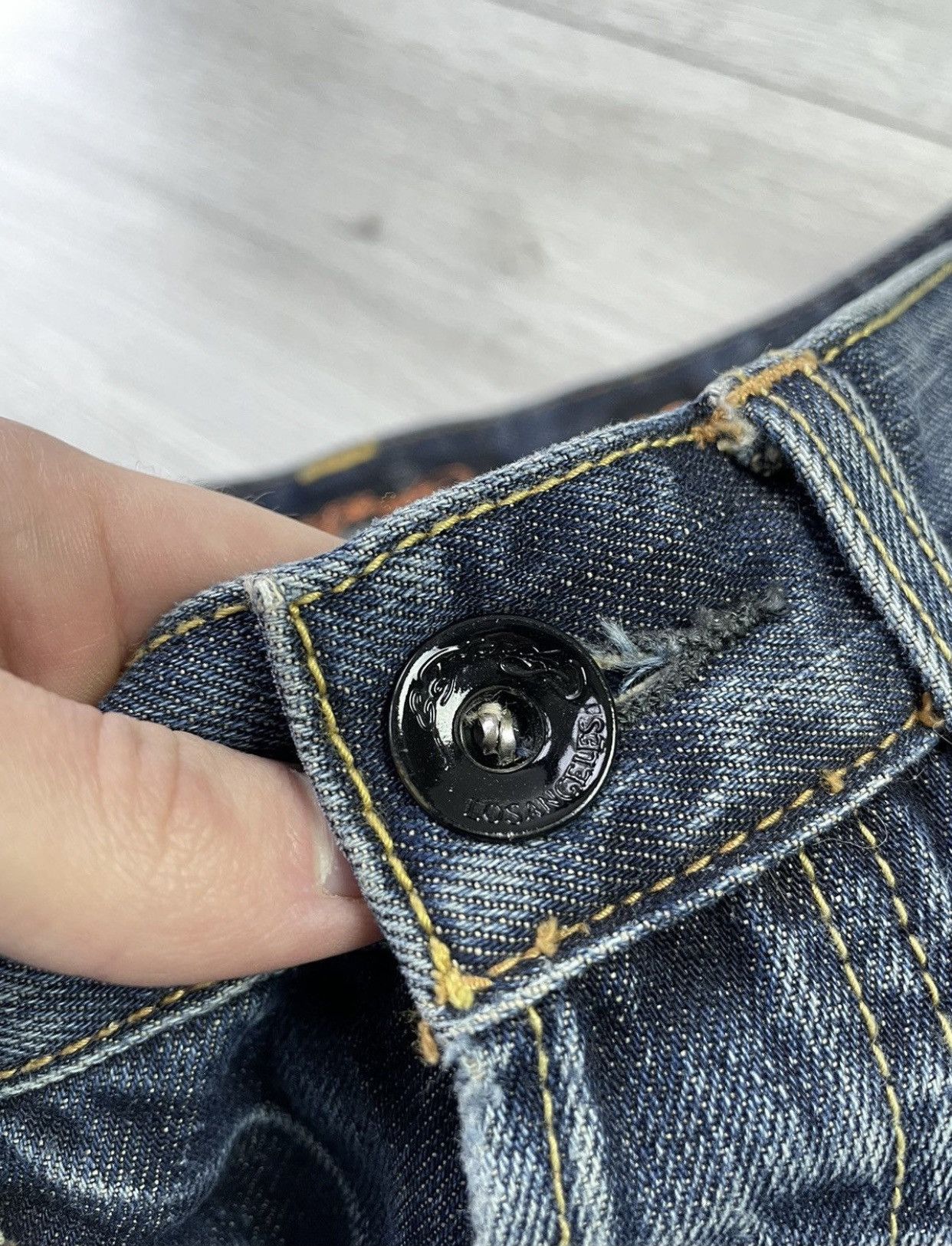 Christian Audigier × Ed Hardy × Vintage Ed Hardy Vintage Classical Distressed Style Jeans Size US 30 / EU 46 - 11 Thumbnail