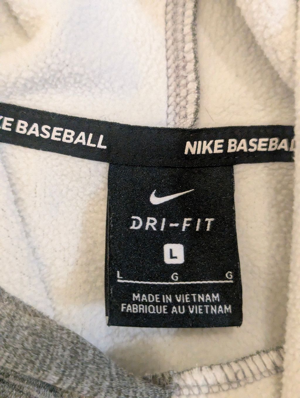 Nike Nike Baseball Hoodie Sweatshirt Large - gray w black logo Size US L / EU 52-54 / 3 - 6 Thumbnail