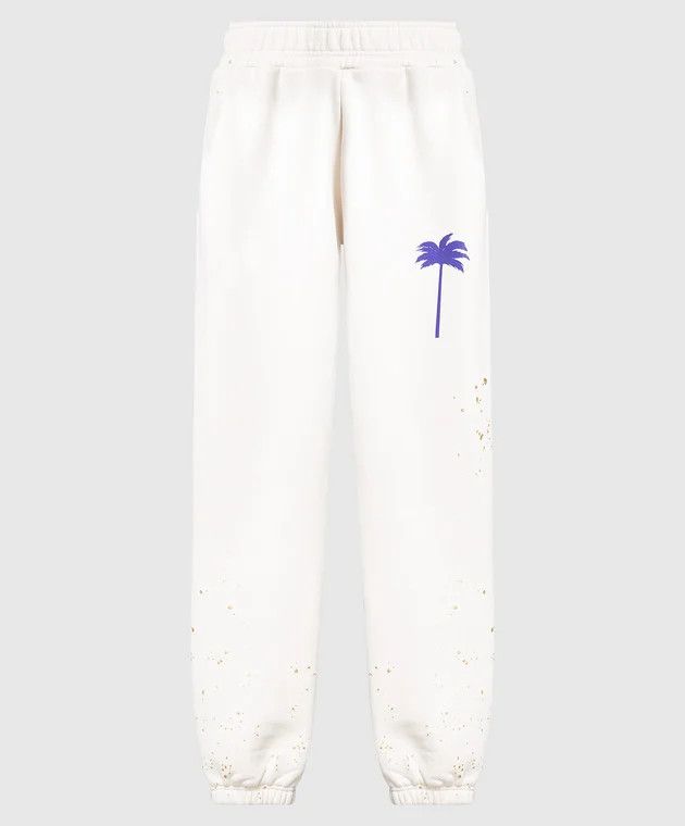 Palm Angels o1mle0425 Pxp Painted Sweatpants in Butter Size 28" / US 6 / IT 42 - 1 Thumbnail