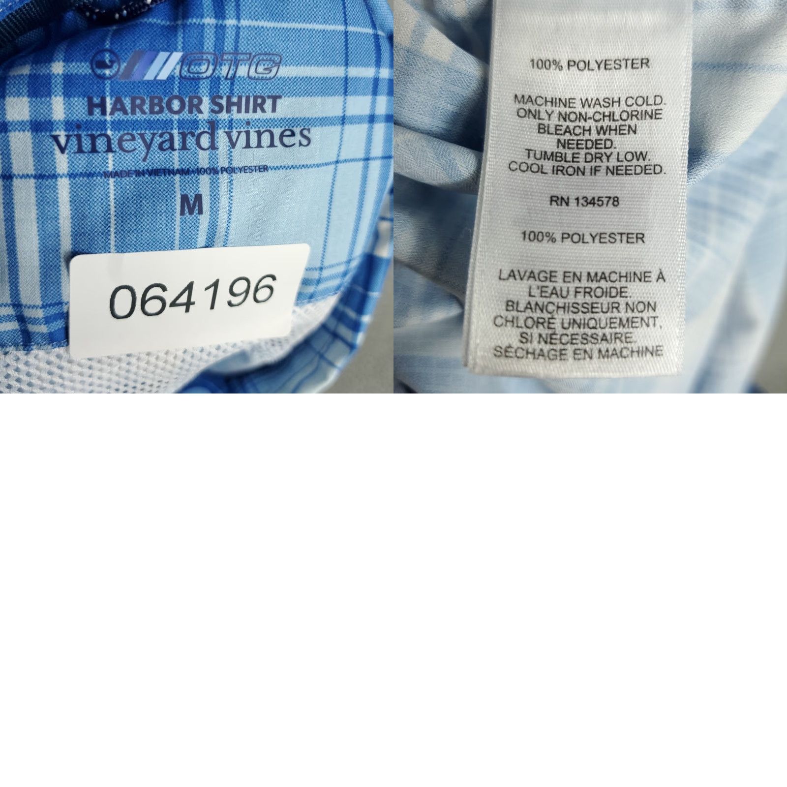 Vineyard Vines Vineyard Vines Shirt Mens M Blue Plaid Harbor Polyester Button Up Size US M / EU 48-50 / 2 - 8 Thumbnail
