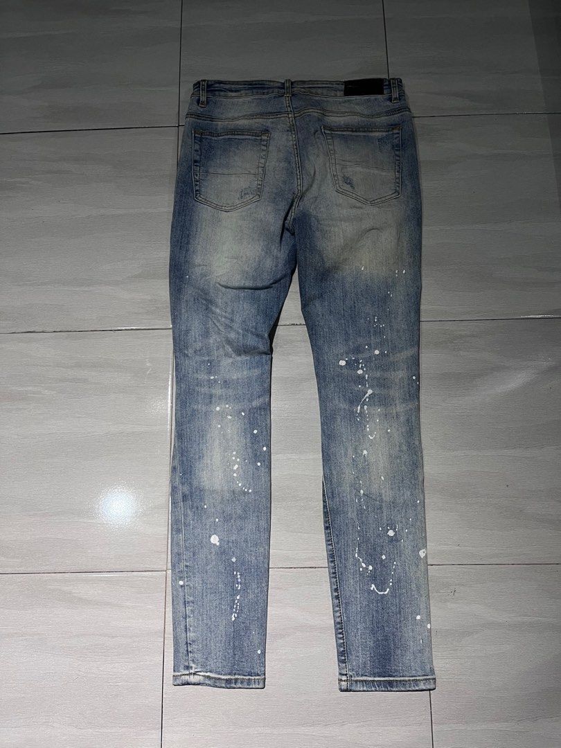 Amiri ripped distressed vintage denim faded