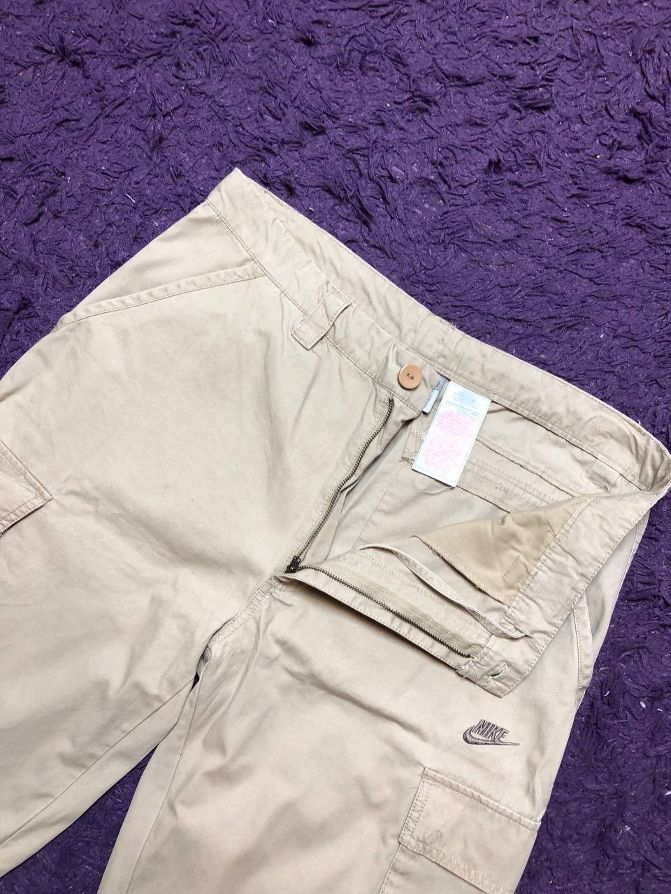 Nike streetwear beige denim shorts Vintage Y2K logo NIKE Size US 34 / EU 50 - 11 Thumbnail