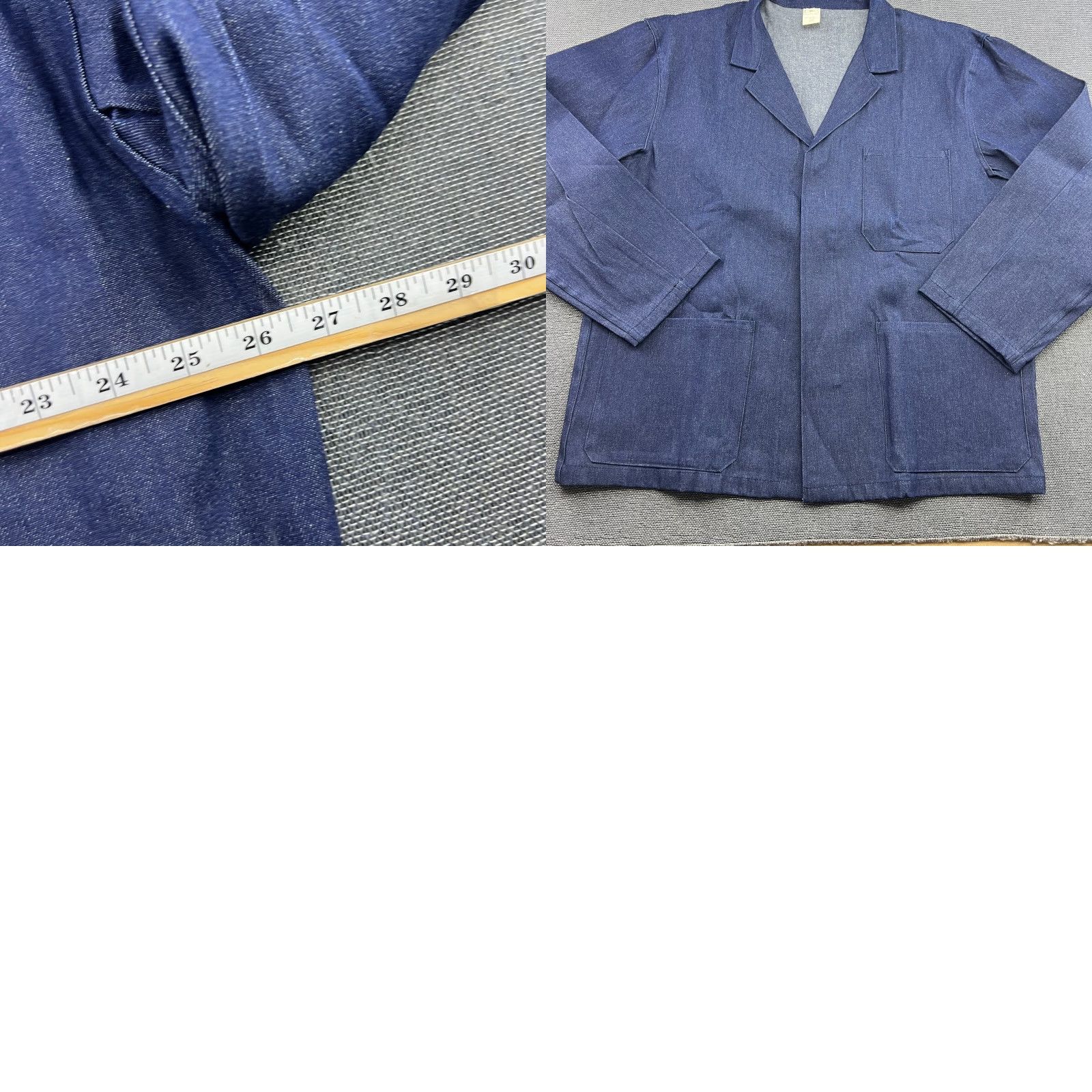 Denime VINTAGE Chore Jacket Mens XL Denim Blue Indigo Italy Sanfor Workwear Job Jacket Size US XL / EU 56 / 4 - 9 Thumbnail