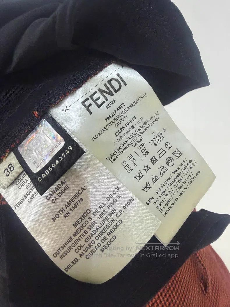 Fendi Fendi Fine Checkered Wool Wide Leg Trousers Size 25" / US 0 / IT 36 - 5 Thumbnail